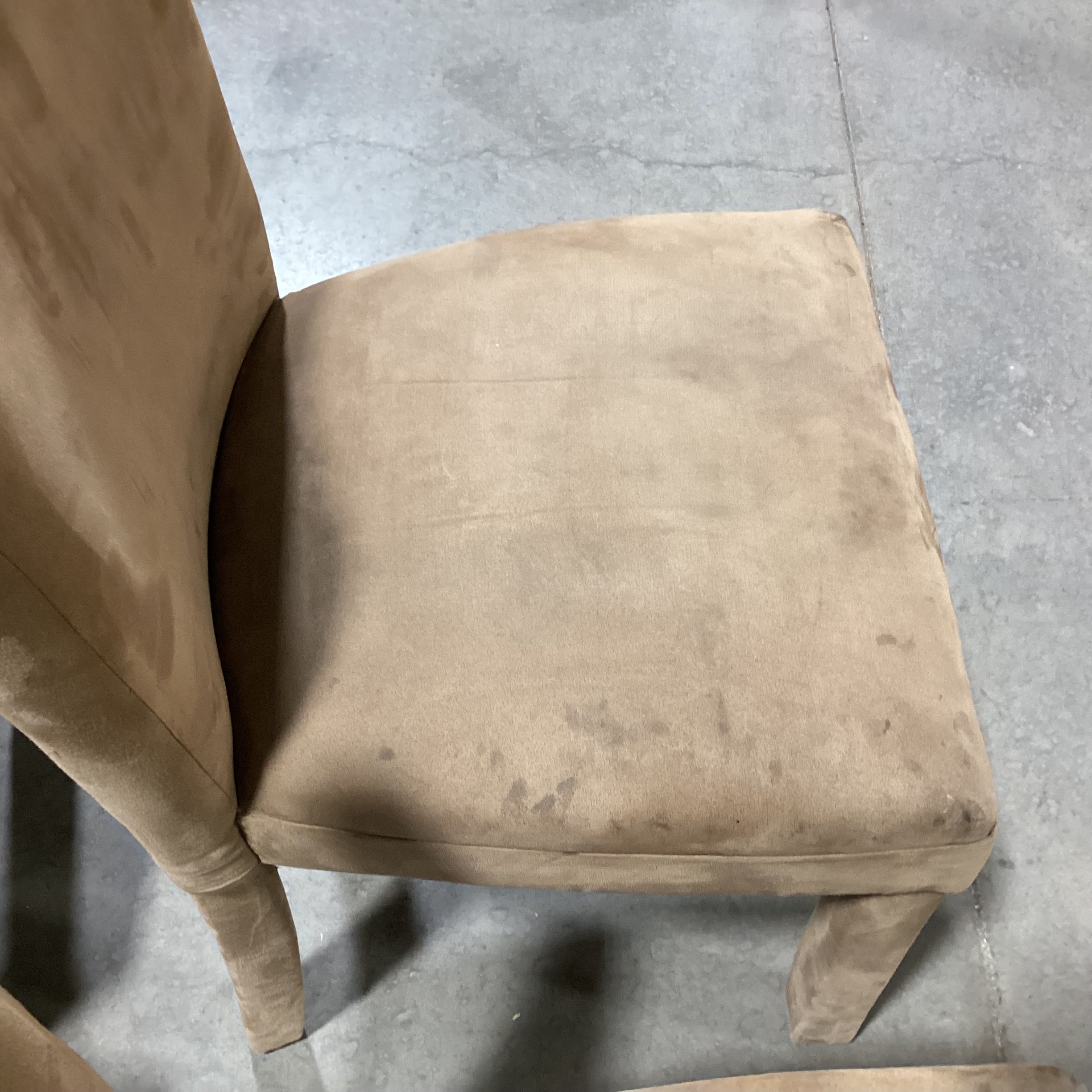 SET of 4 Light Brown Ultra Suede Dining Chairs 19"x 18"x 38"