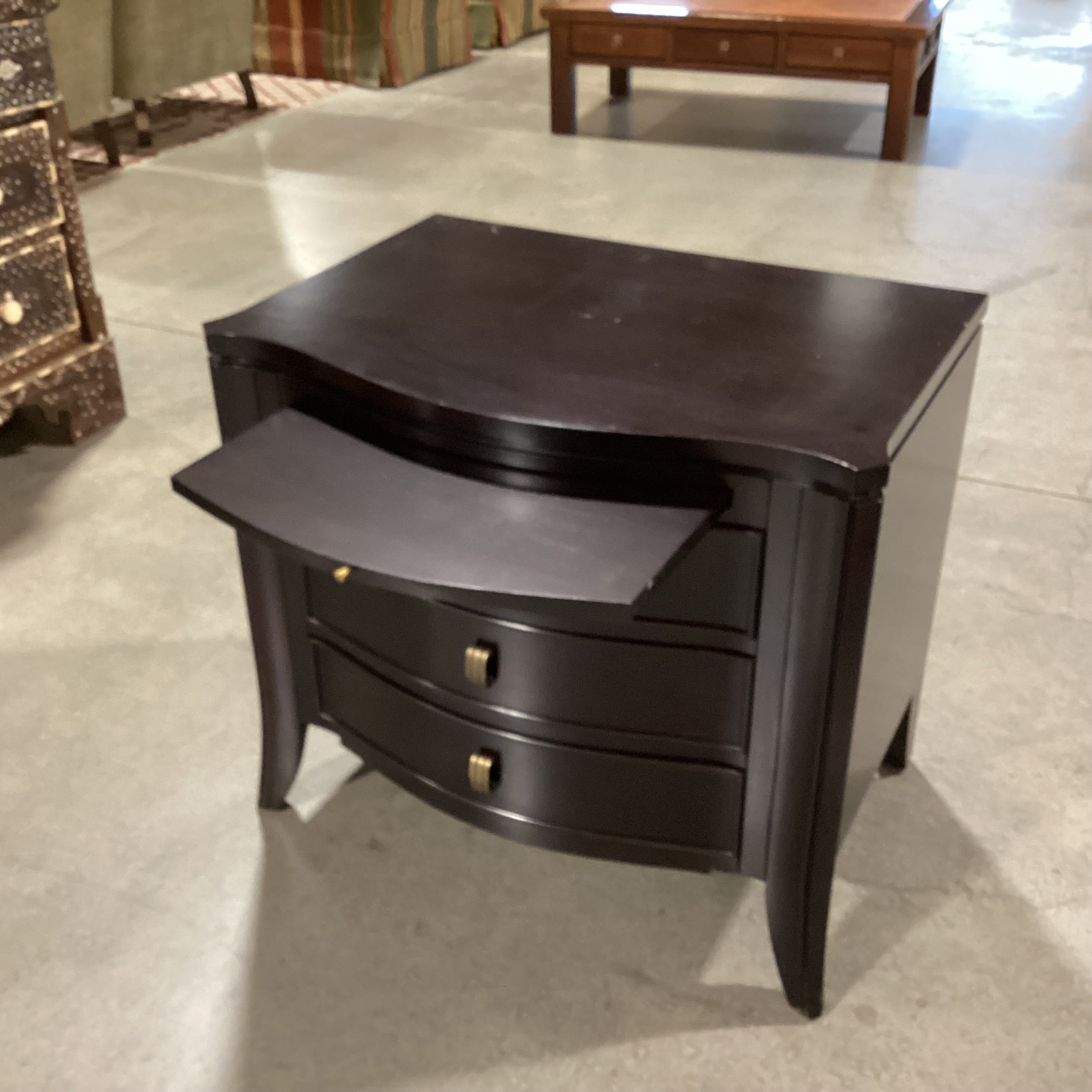 Brownstone Dark Finish Wood 3 Drawer with Pullout Night Stand 31.5"x 22"x 28"