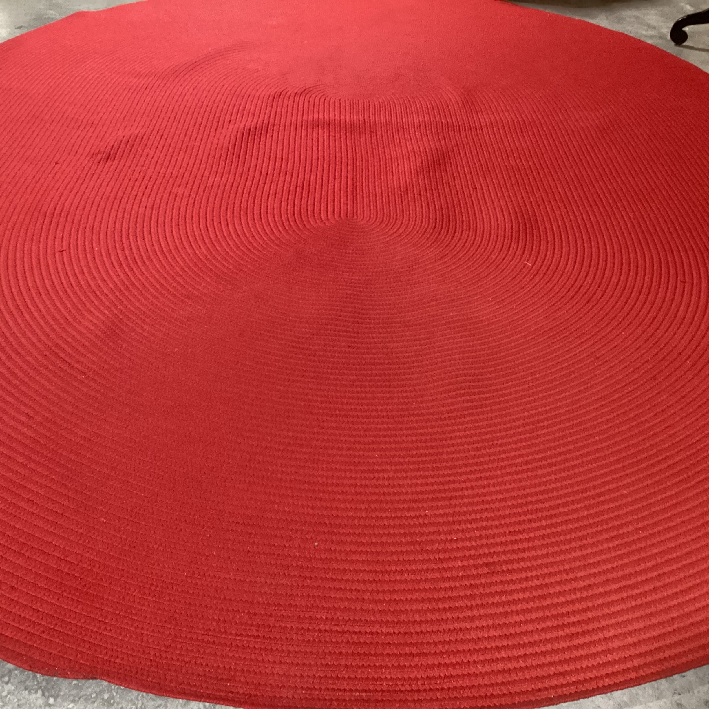 Oval Red Braided Woven Rug 10'x 13'