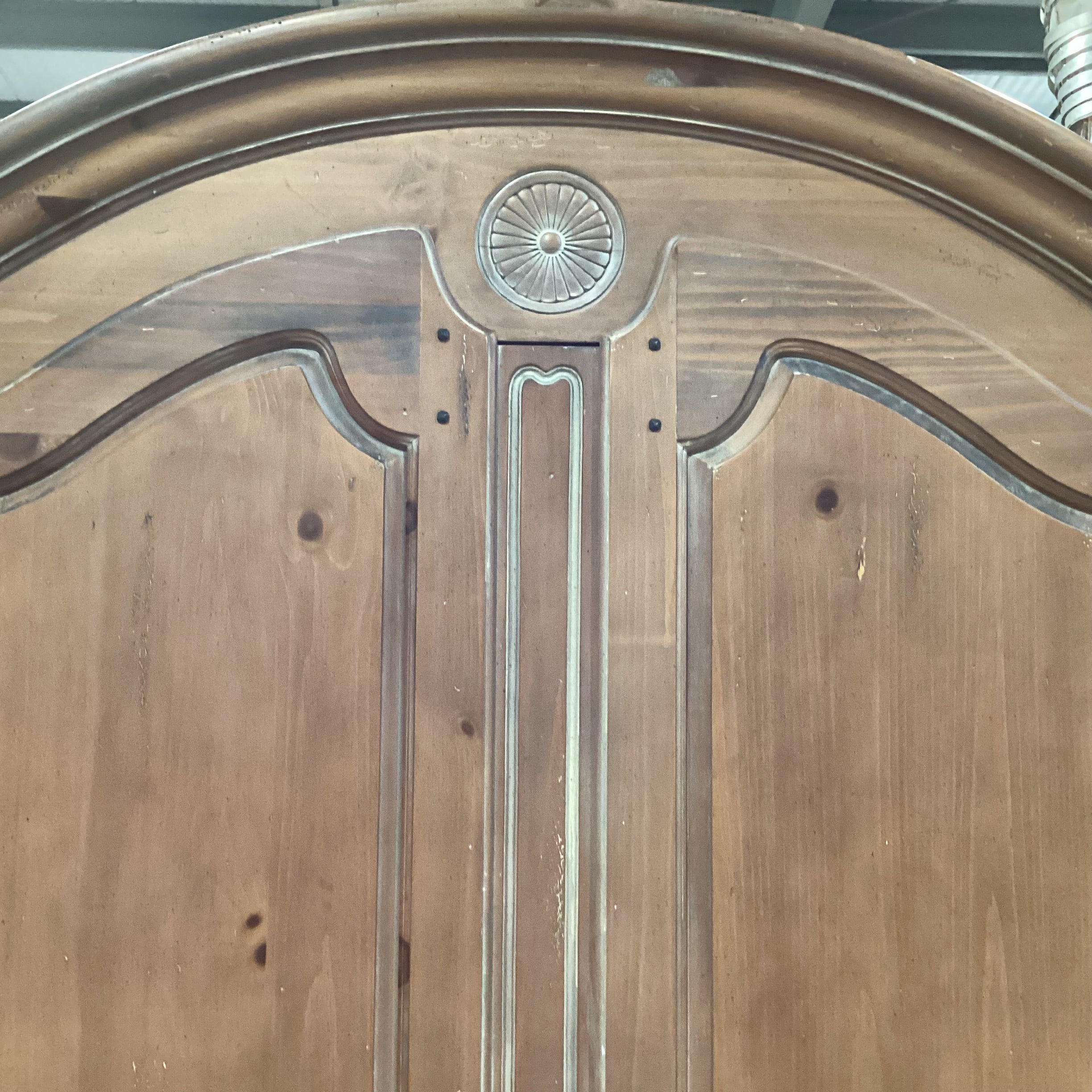 Distressed Light Wash Finish Pine 2 Door With Sectioned Shelves & 4 Drawer Armoire 40"x 20"x 83"