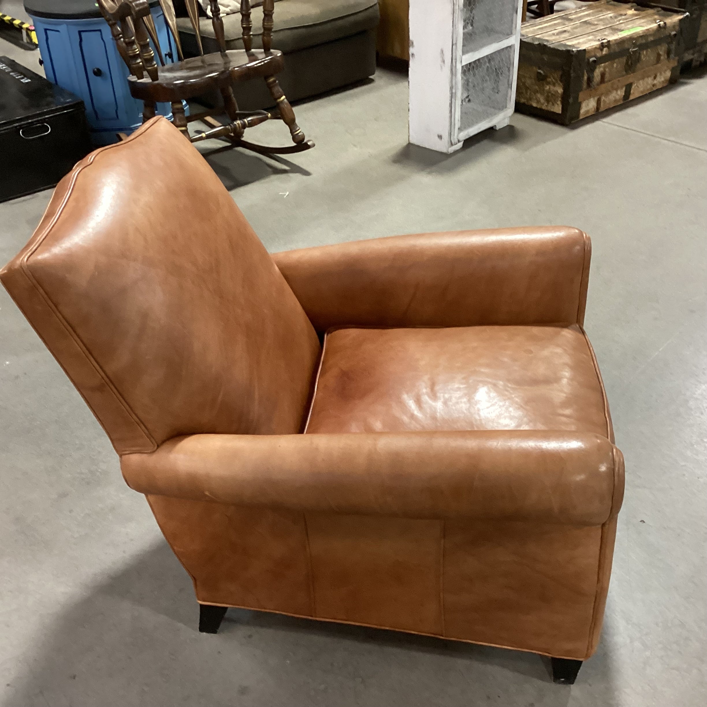 Lee Industries Leather with Back Nailhead Club Chair 31"x 35"x 33"