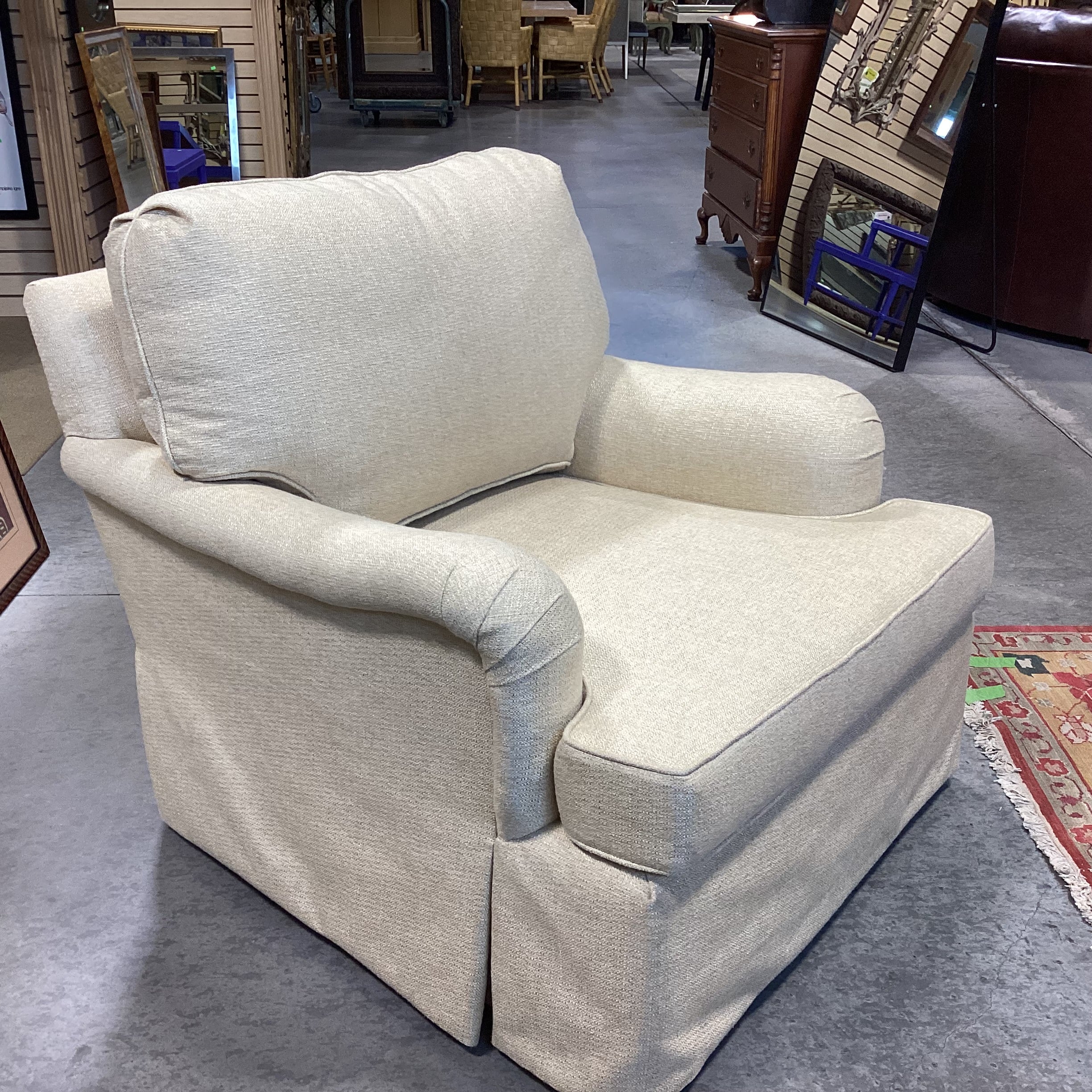 Custom Golden Cream Woven Chair 35"x 41"x 31"