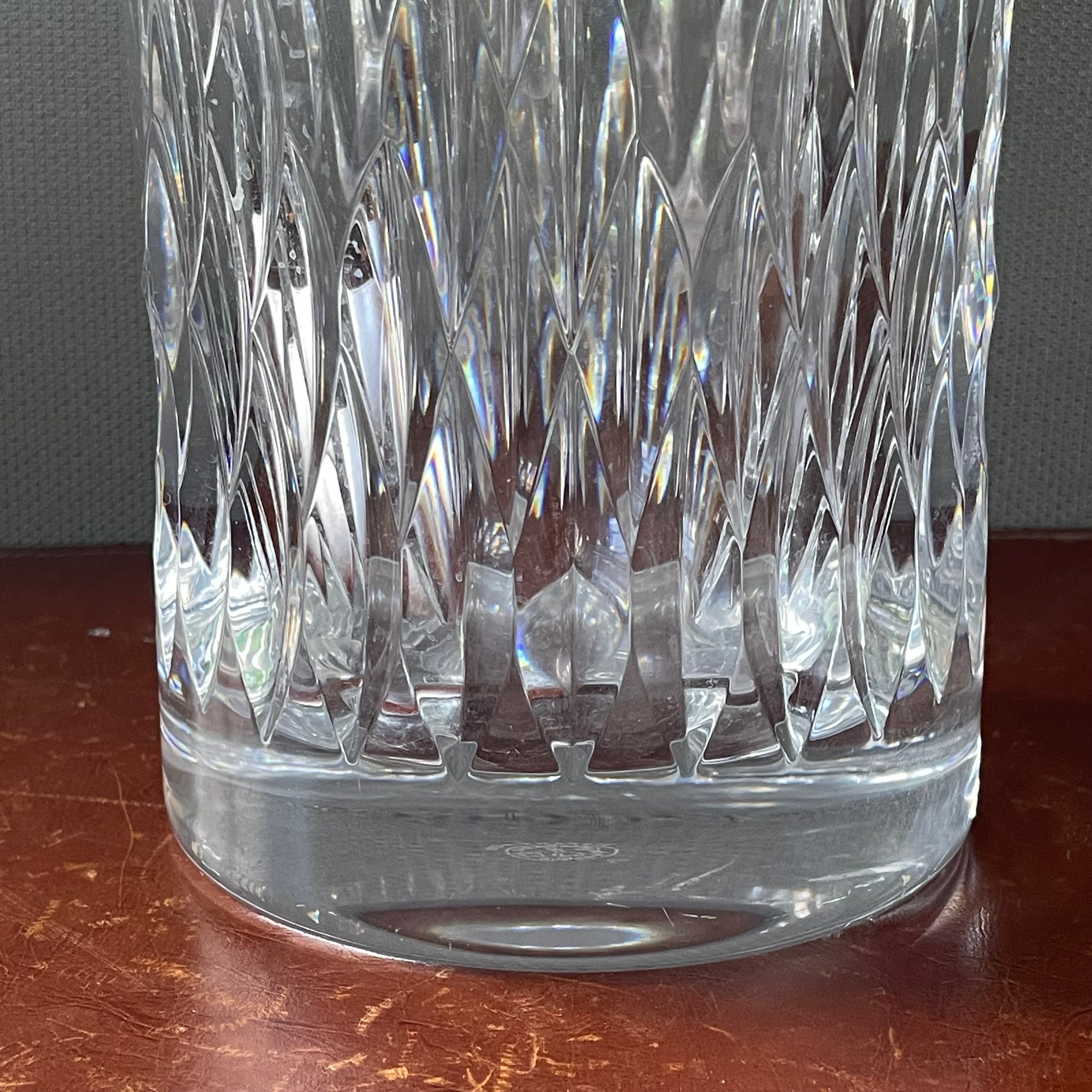Baccarat for Tiffany & Co. Lead Crystal "Nemours" Flame Cut Vase, 4.5"x 12"