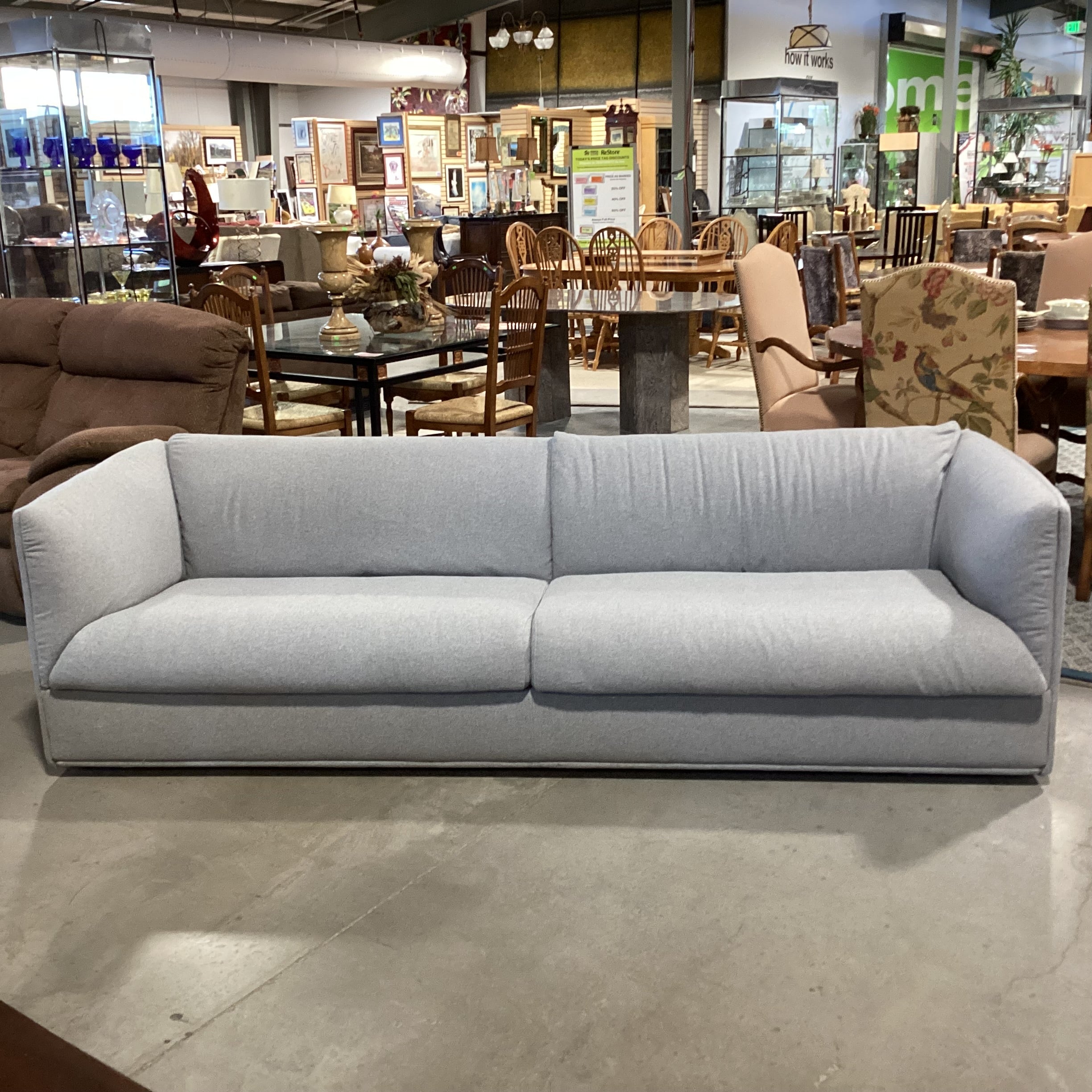 LEMA Italian Luxury Grey Wool Modern Sofa 101"x 38"x 30"