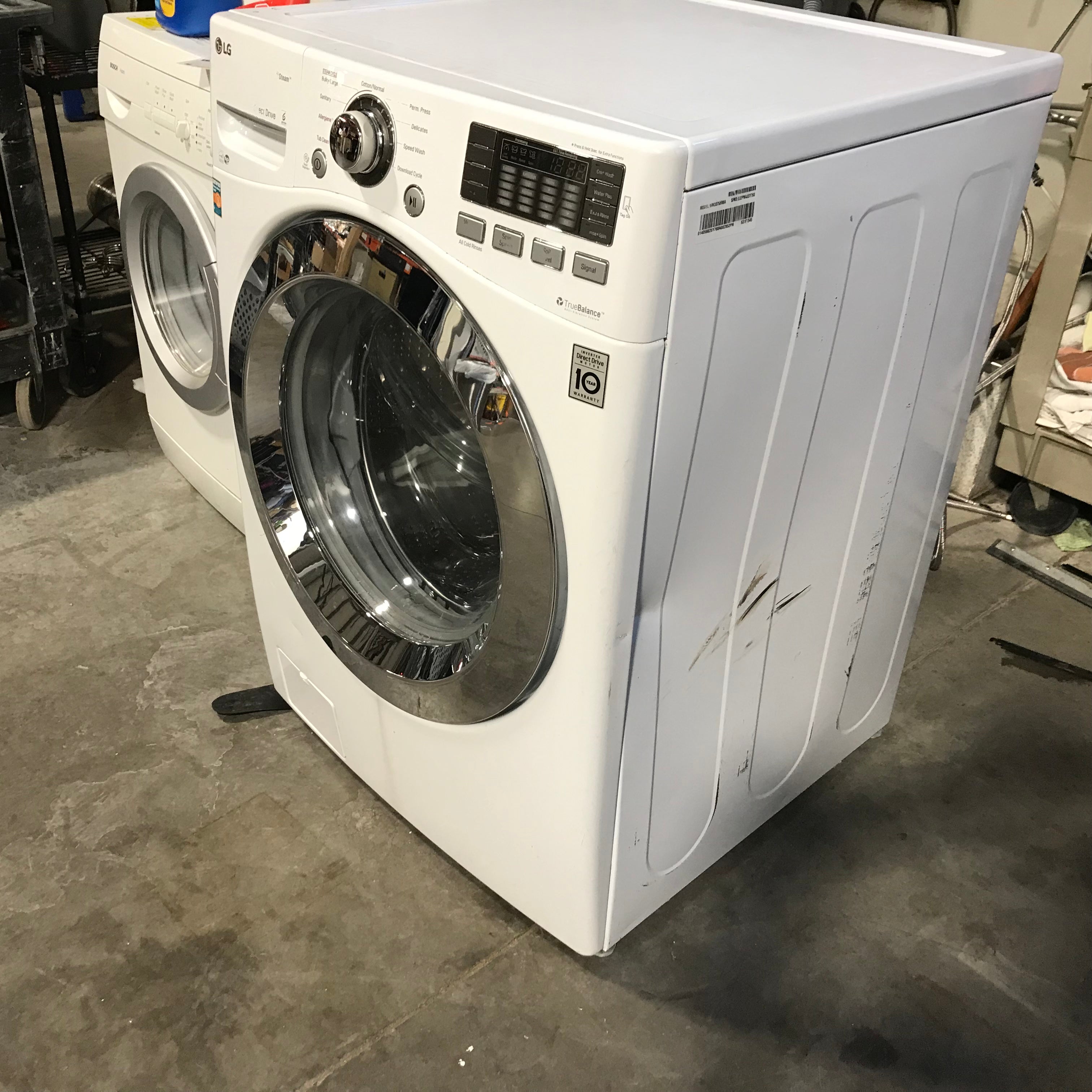 LG White Front-load Washer 27"x 29"x 39"