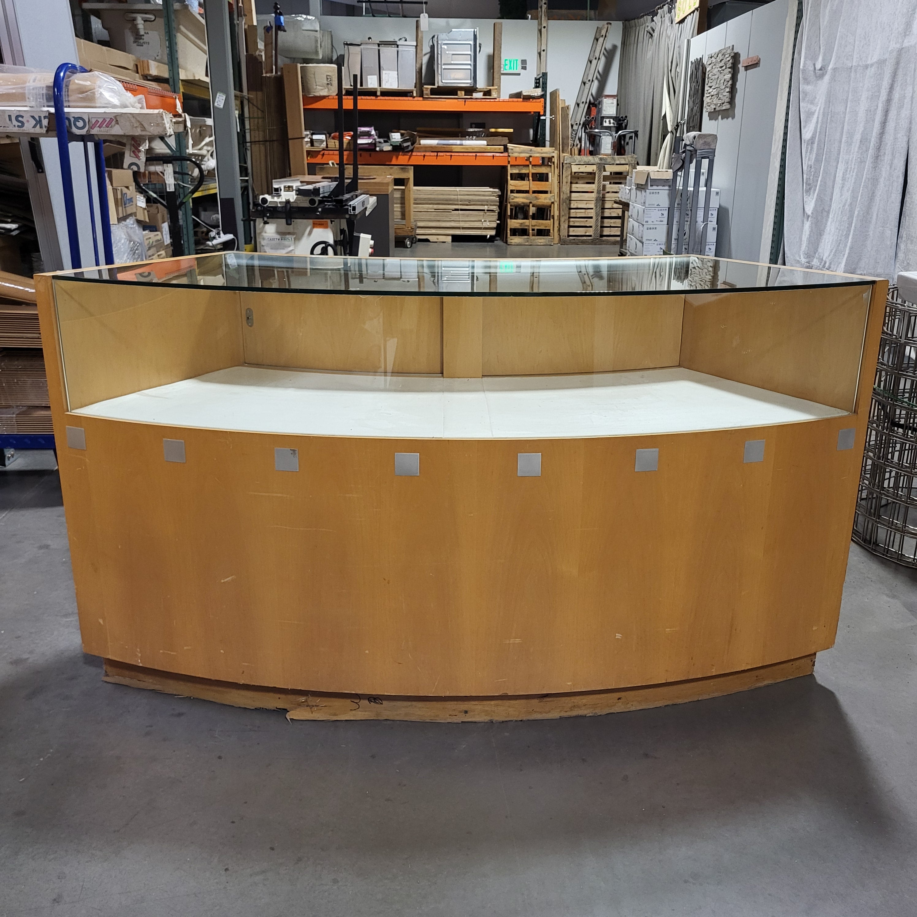 Veneer Glass Front 6 Drawer 2 Sliding Doors Display Case 73.5"x 24"x 40"