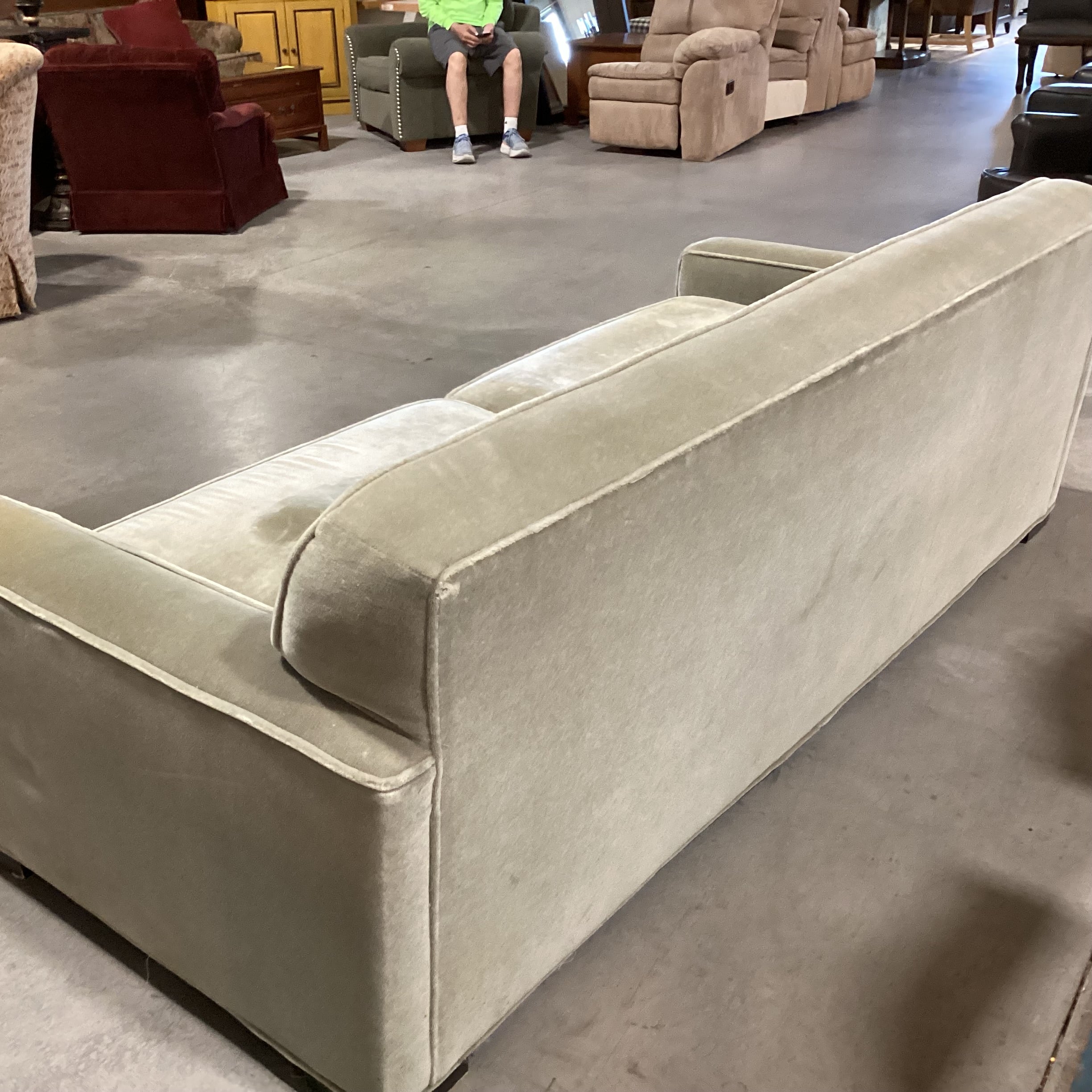 Sage Mohair Queen Sleeper Sofa 86"x 39"x 31"