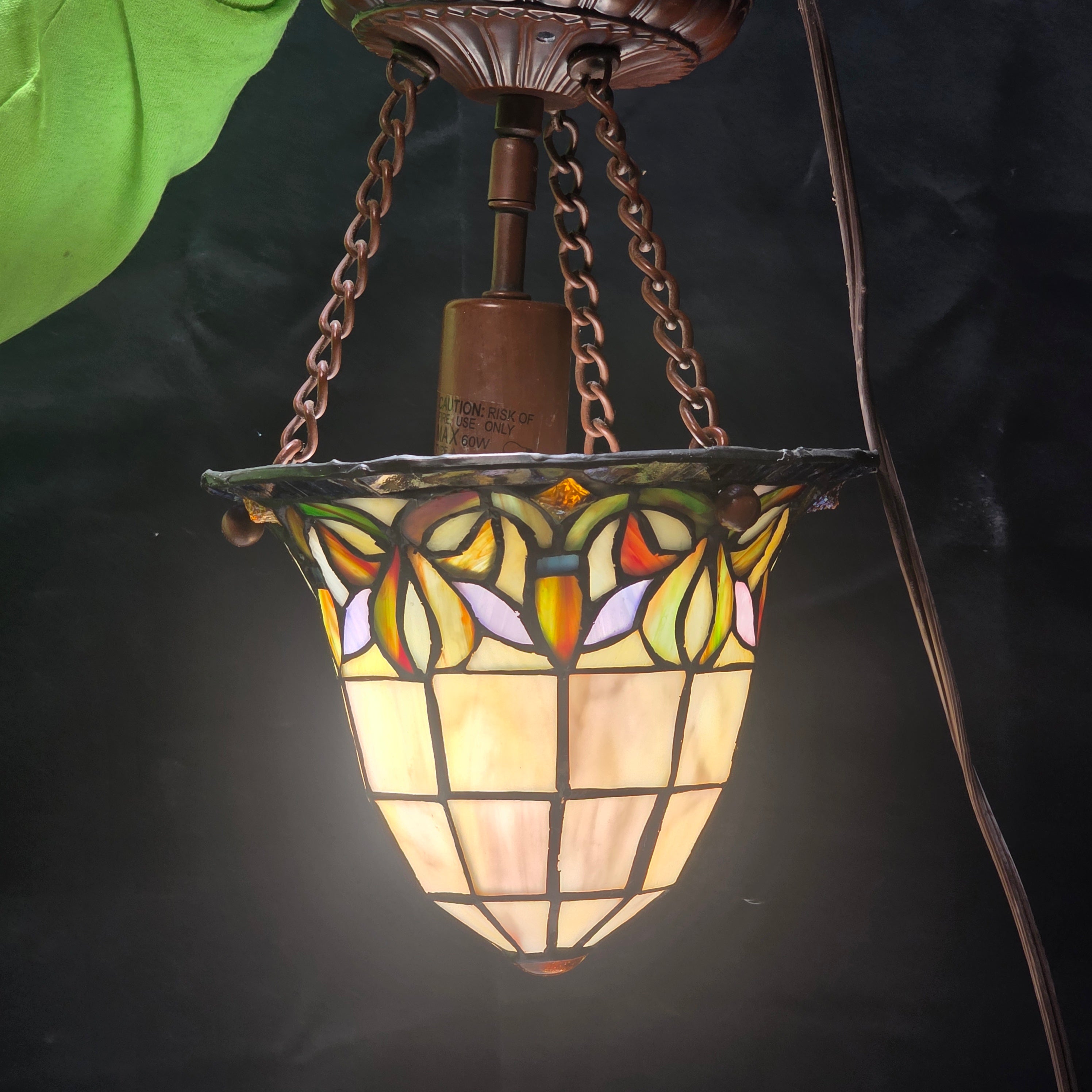 Potfolio Tiffany Style Pendant Lamp 8"D x 12"