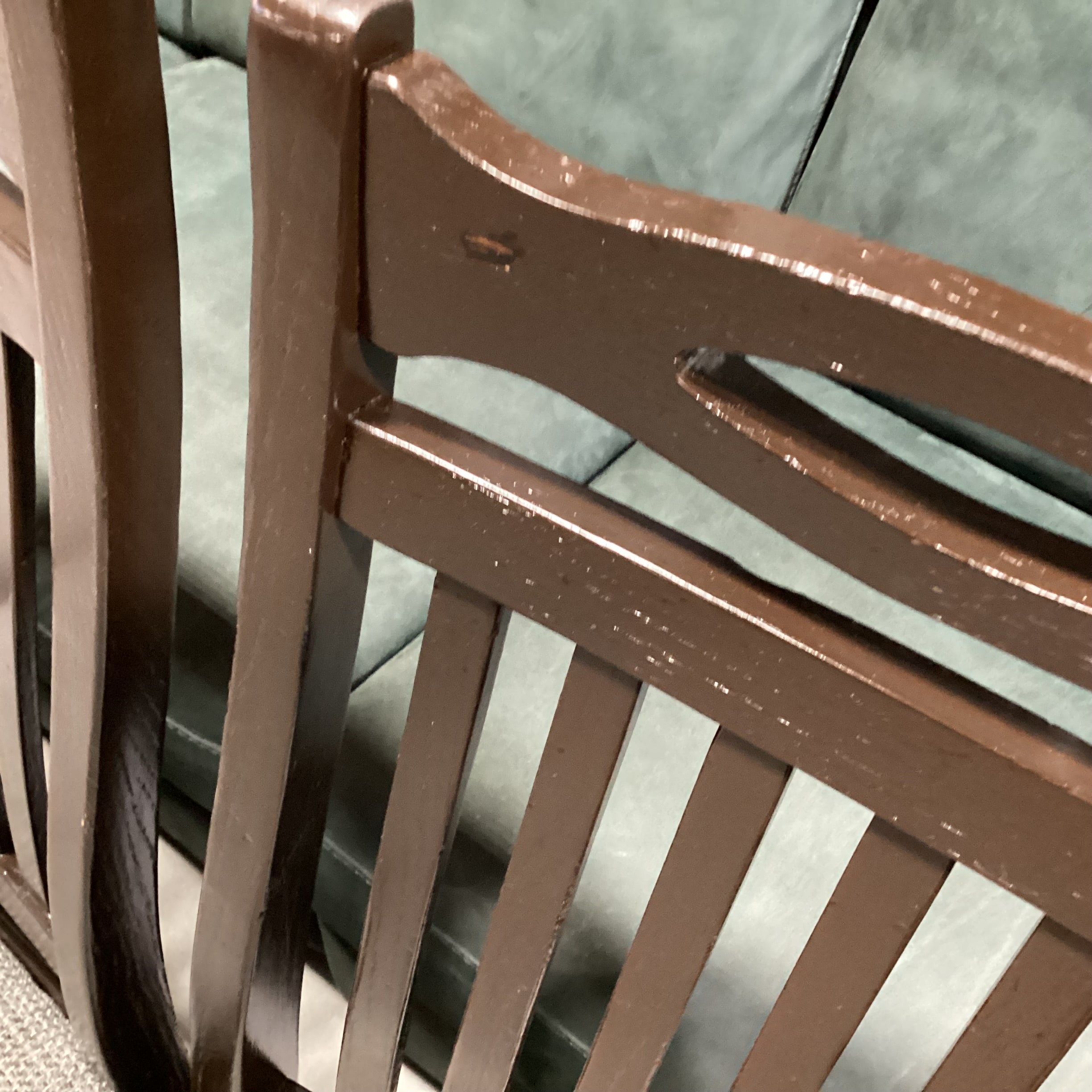SET of 4 Dark Finish with Grey Woven Seat Dining Chairs 21"x 23"x 41"