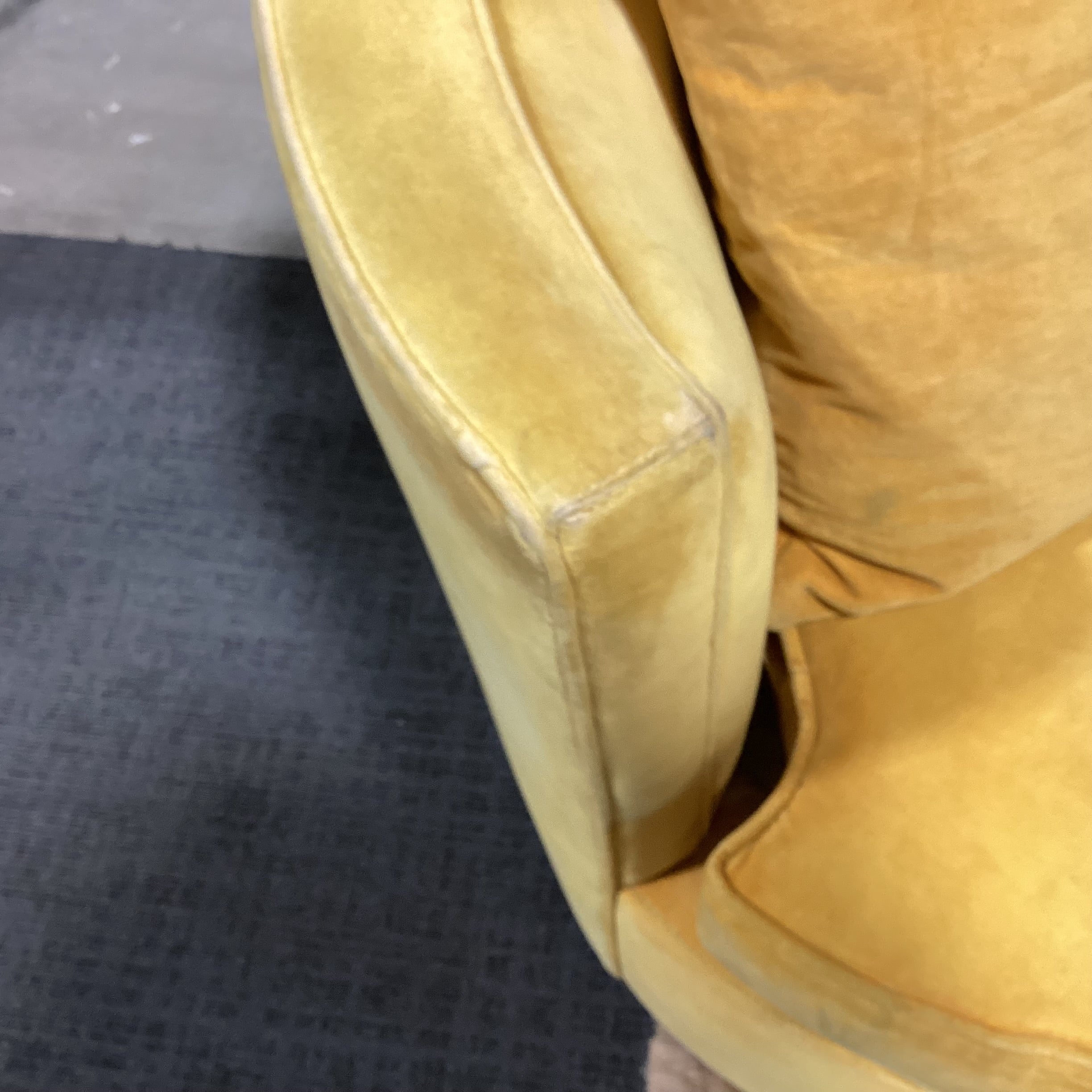 Room & Board Gold Velvet with Accent Pillow Swivel Barrel Chair 32"x 30"x 30"