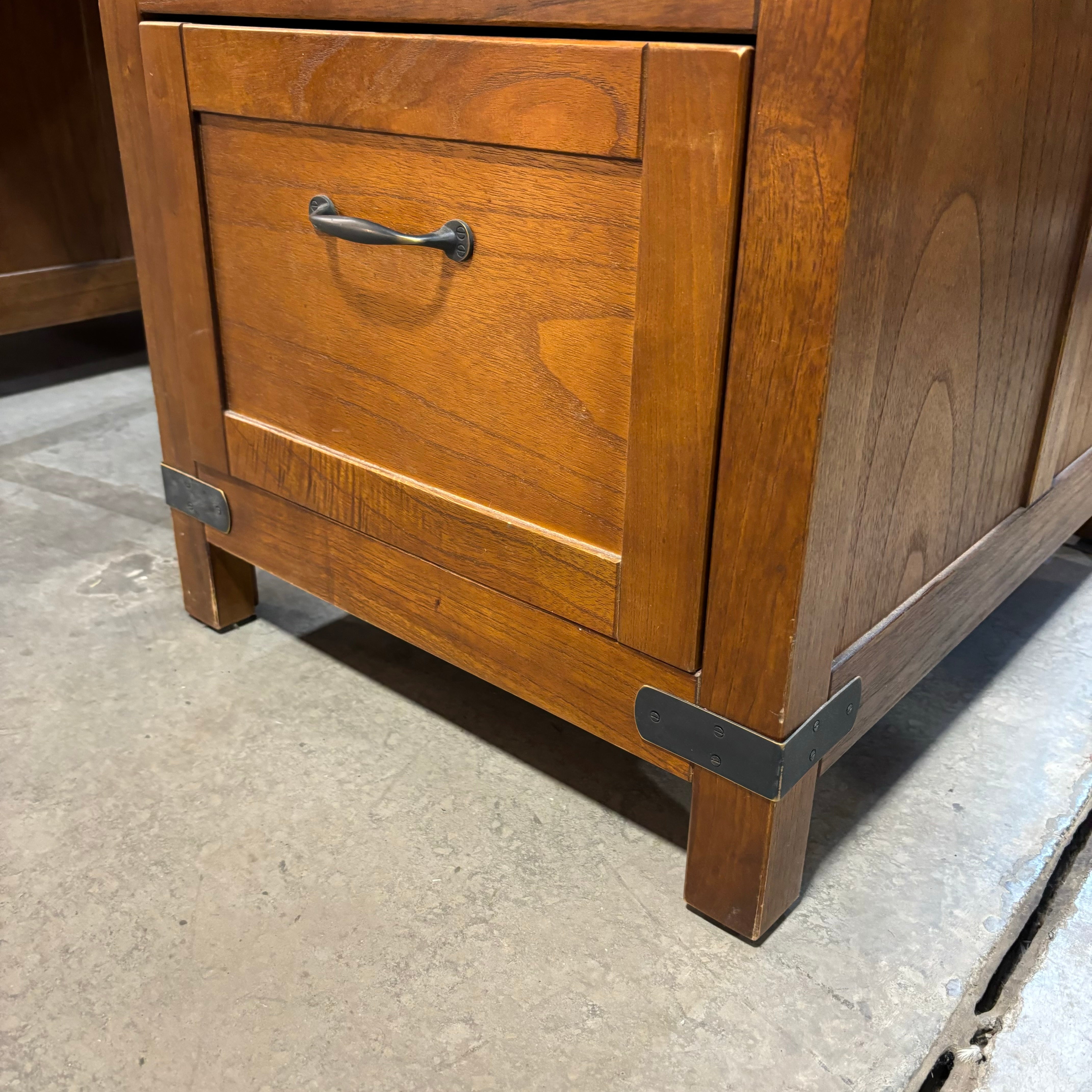 Arhaus Solid Wood with Iron Accents 6 Drawer Desk 71"x 31.5"x 30.5"