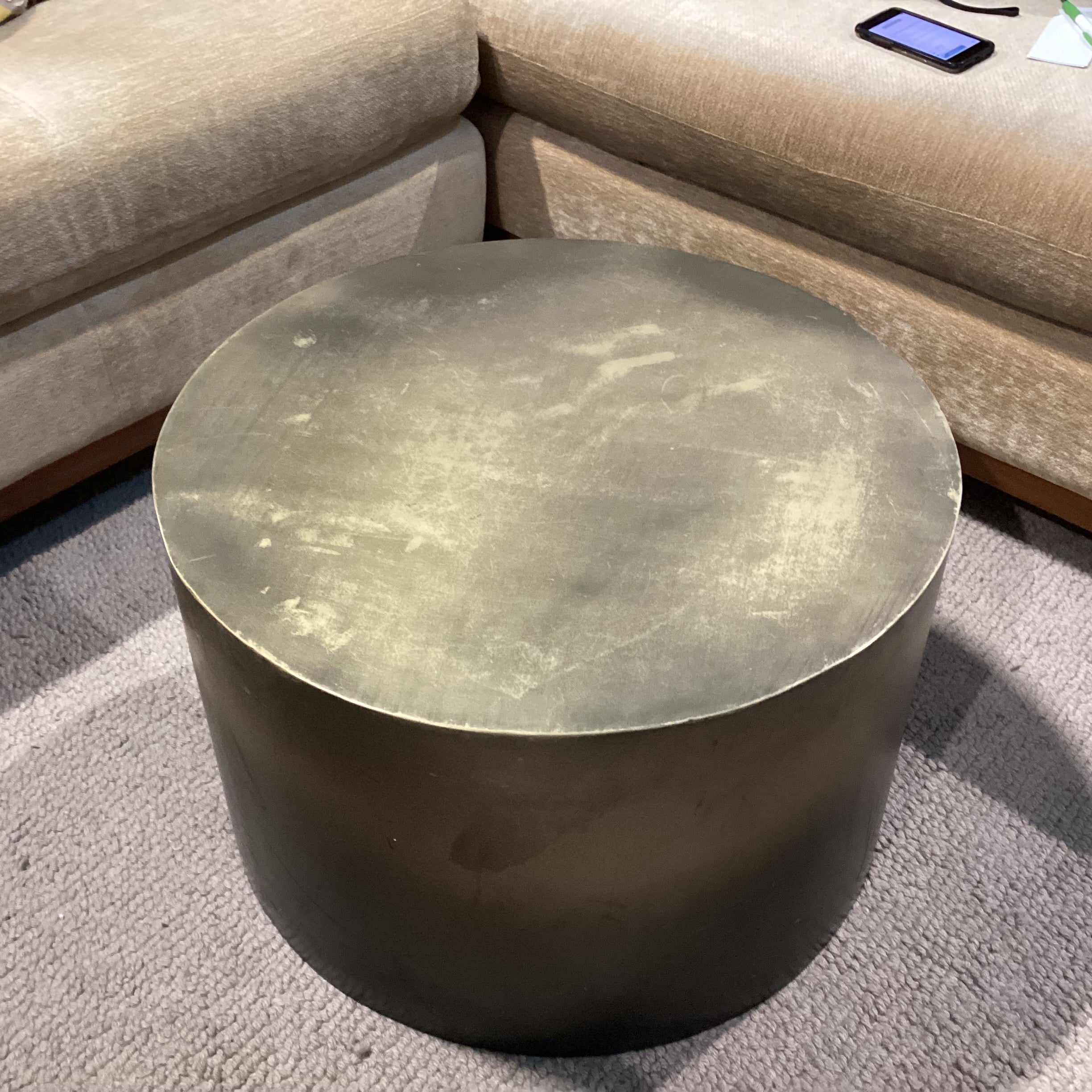 Four Hands Cameron Ombre Gold & Iron Bunching Accent Table 25" Diameter x 16.5"