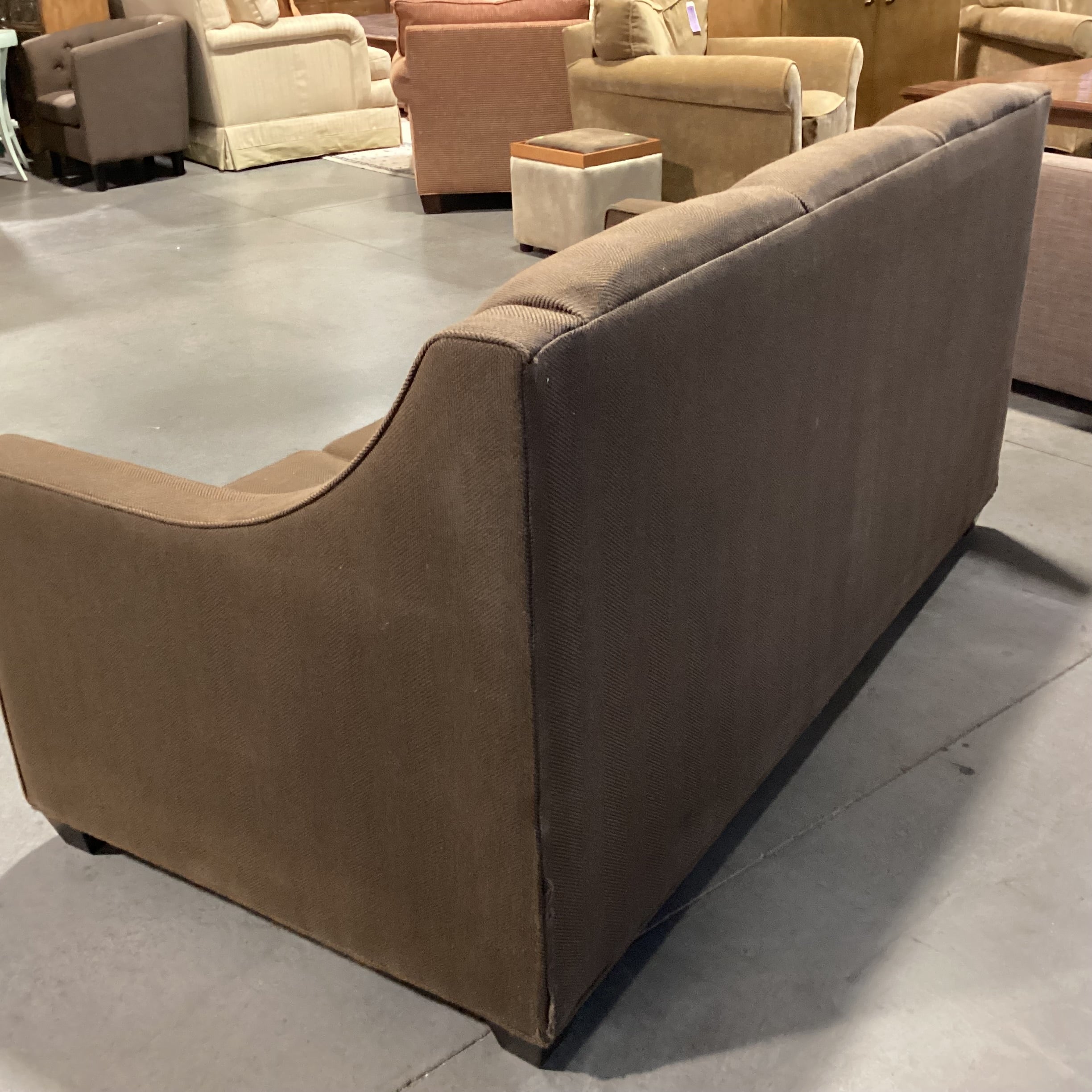 Brown Woven Slope Arm with Full Sleeper Sofa 70"x 36"x 36"
