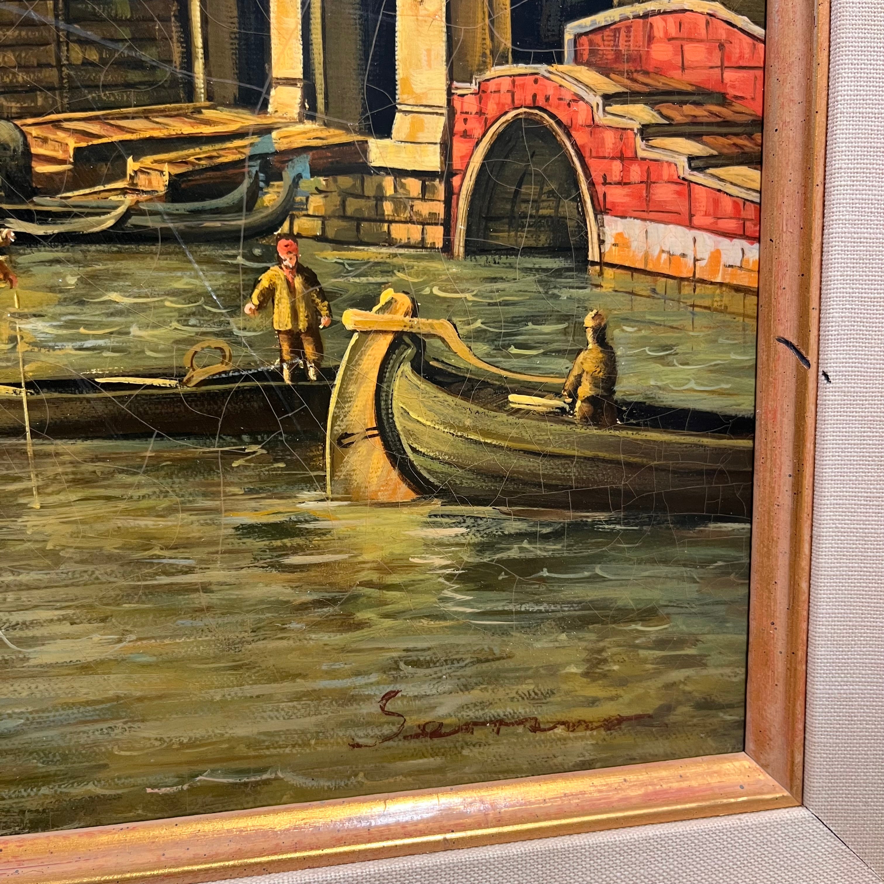 Serrano Hand Painted Venice Grand Canal Oil on Canvas Wall Decor; 31.5"x 27"x 2"