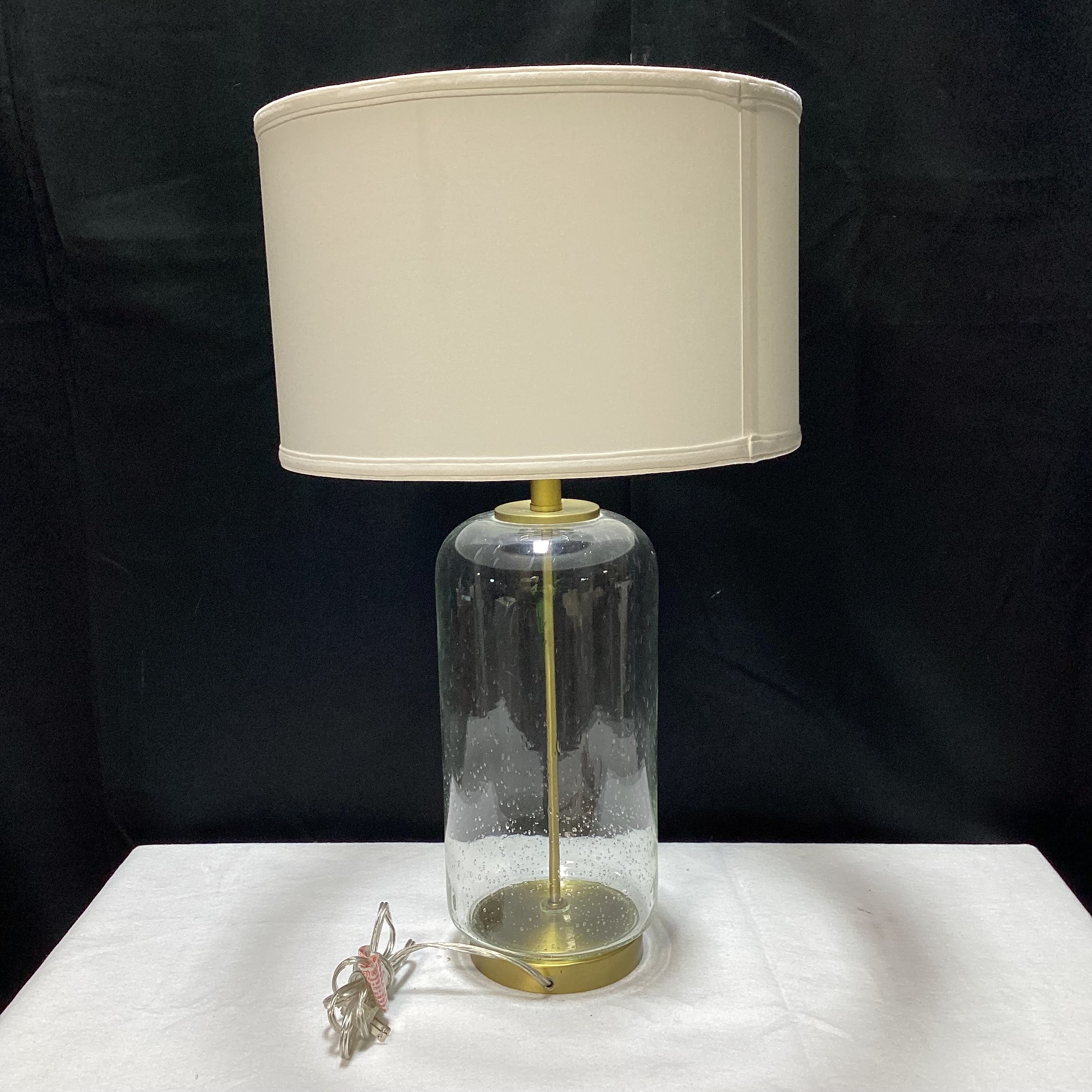 Bubble Glass Table Lamp With Shade (2) 15.5" x 29" x 7"