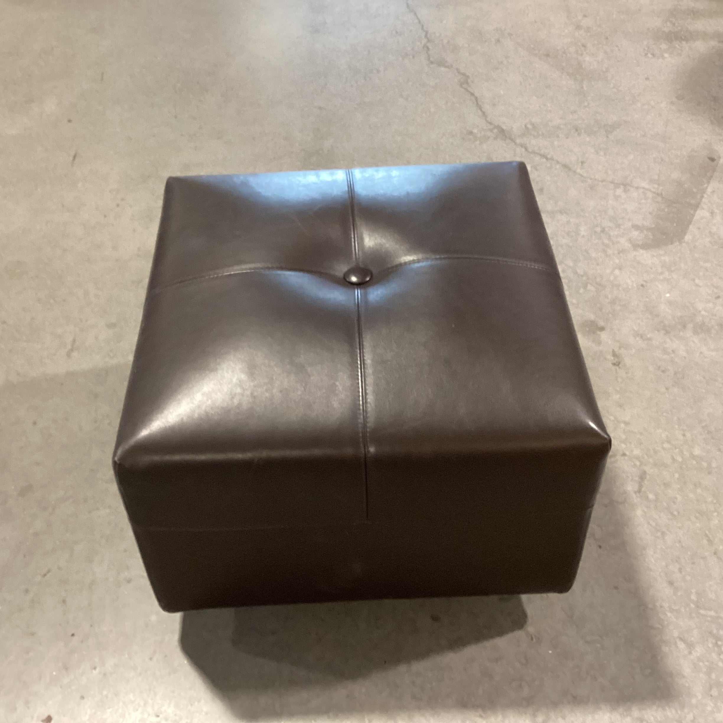 Minotti Leather on Casters Ottoman 21"x 21"x 15"