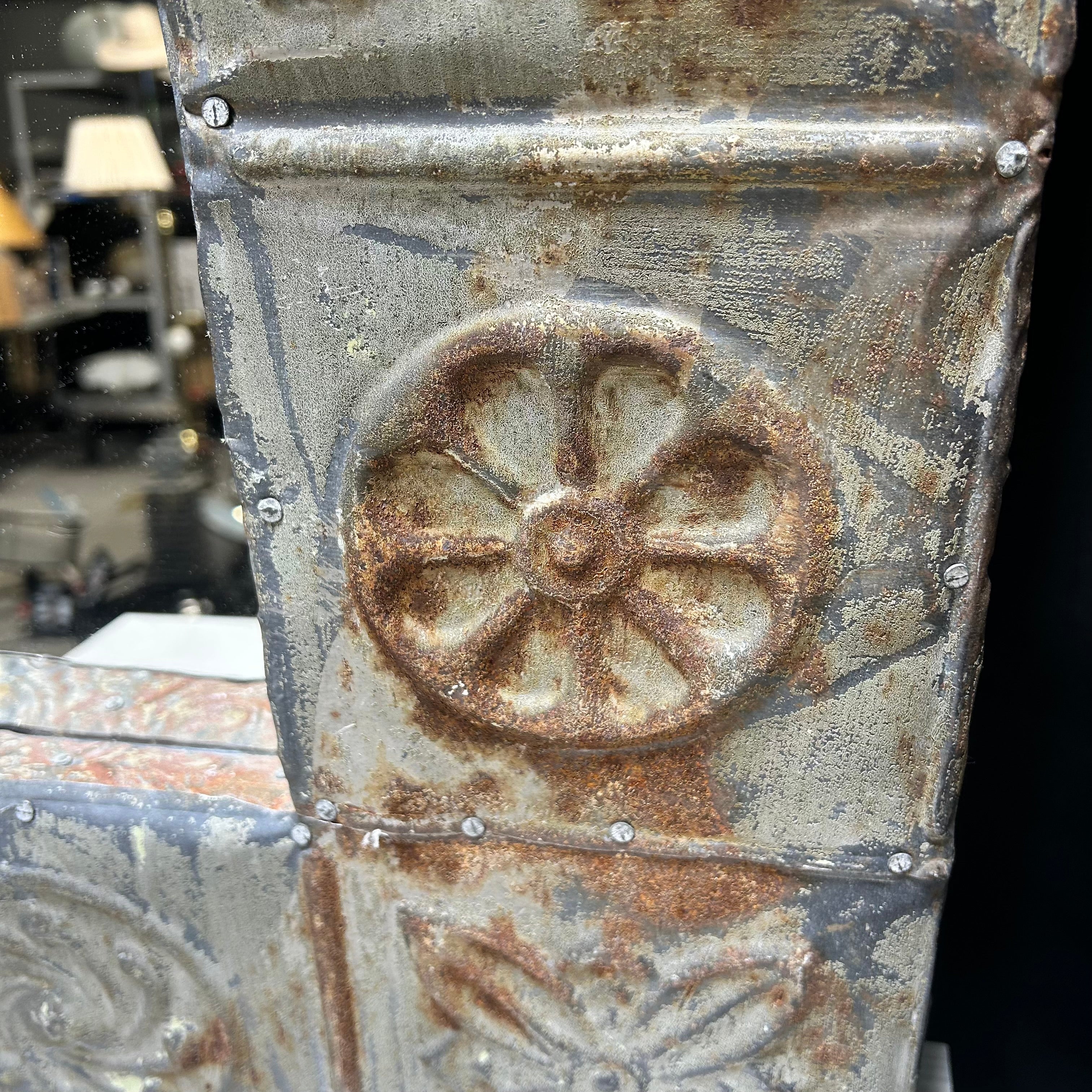 Hand Made Hammered Tin Wall Art Mirror 18"x 24.5"