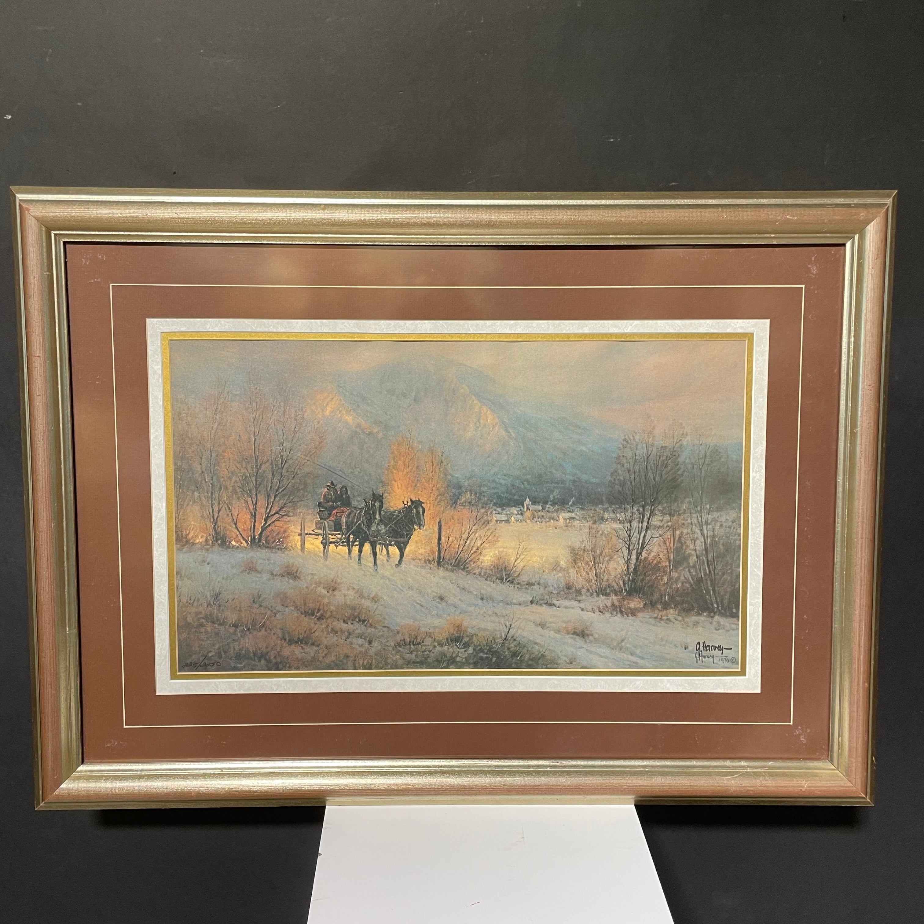 G. Harvey Signed Limited Edition "Times Remembered" Print In Silver Plexiglass Frame 34" x 24"