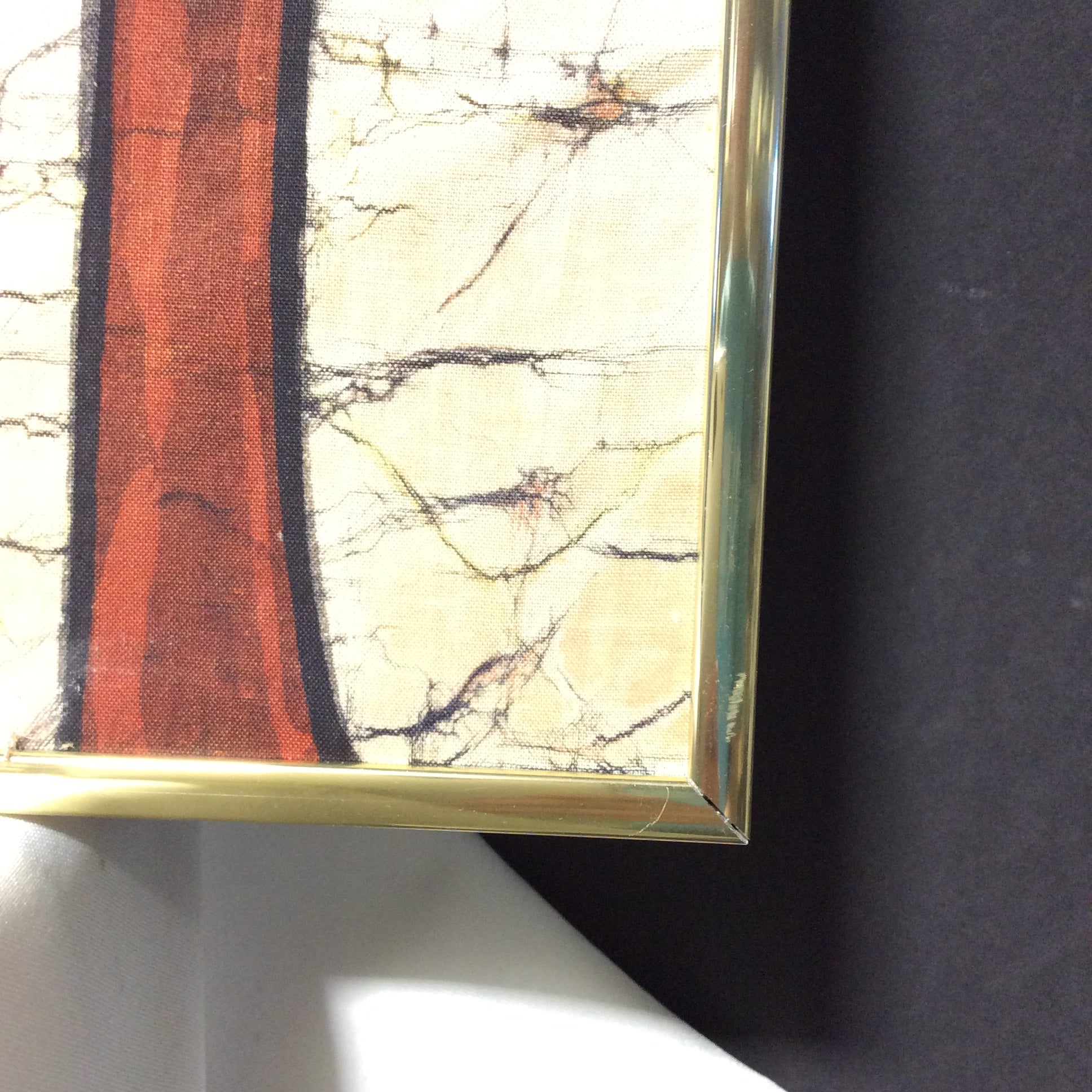 African Batik Art Of A Woman In A Gold Frame 20" x 28"