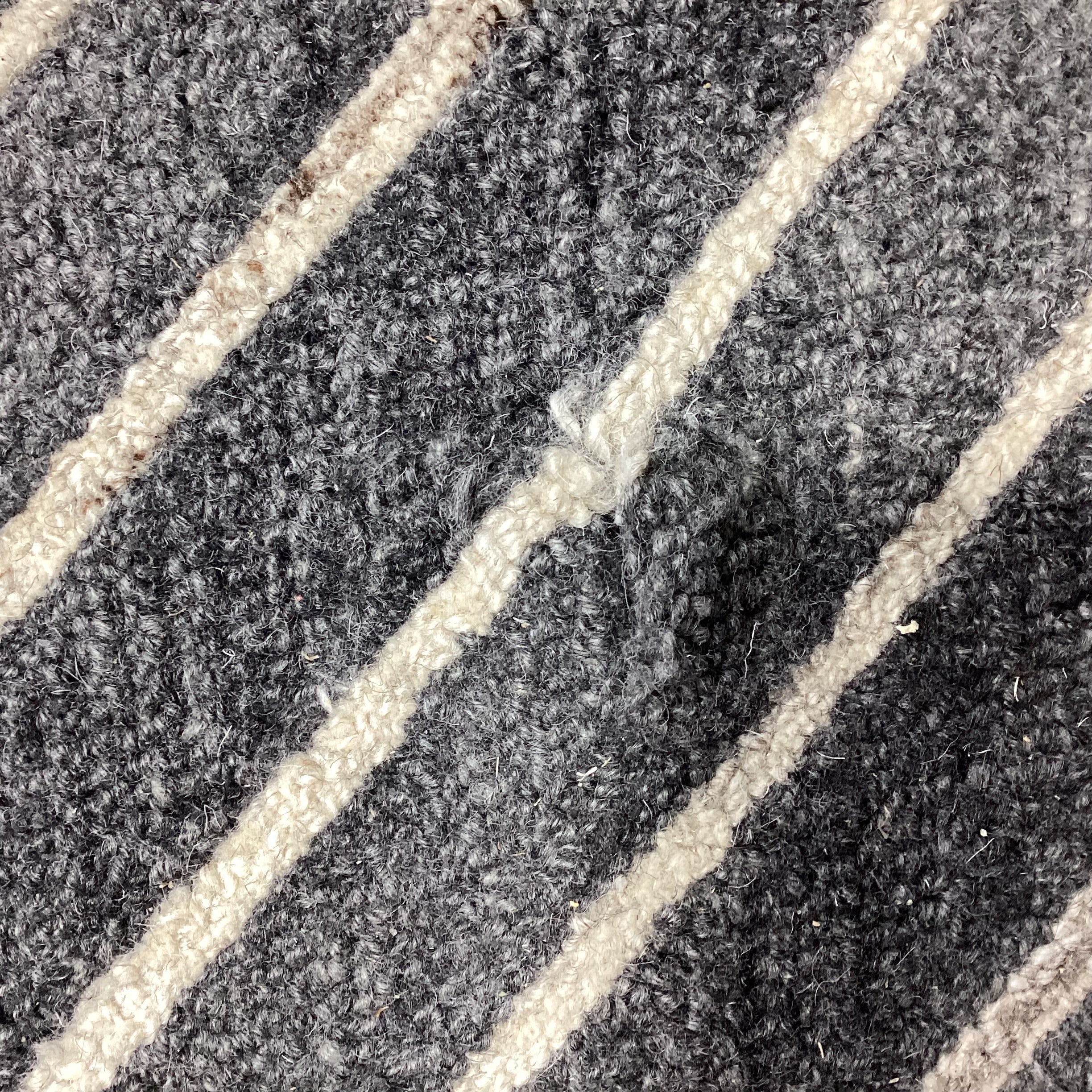 J&J Flooring Custom Fine Hand Tufted Gation Coal All Loop Natural Wool Rug 9'x 14'