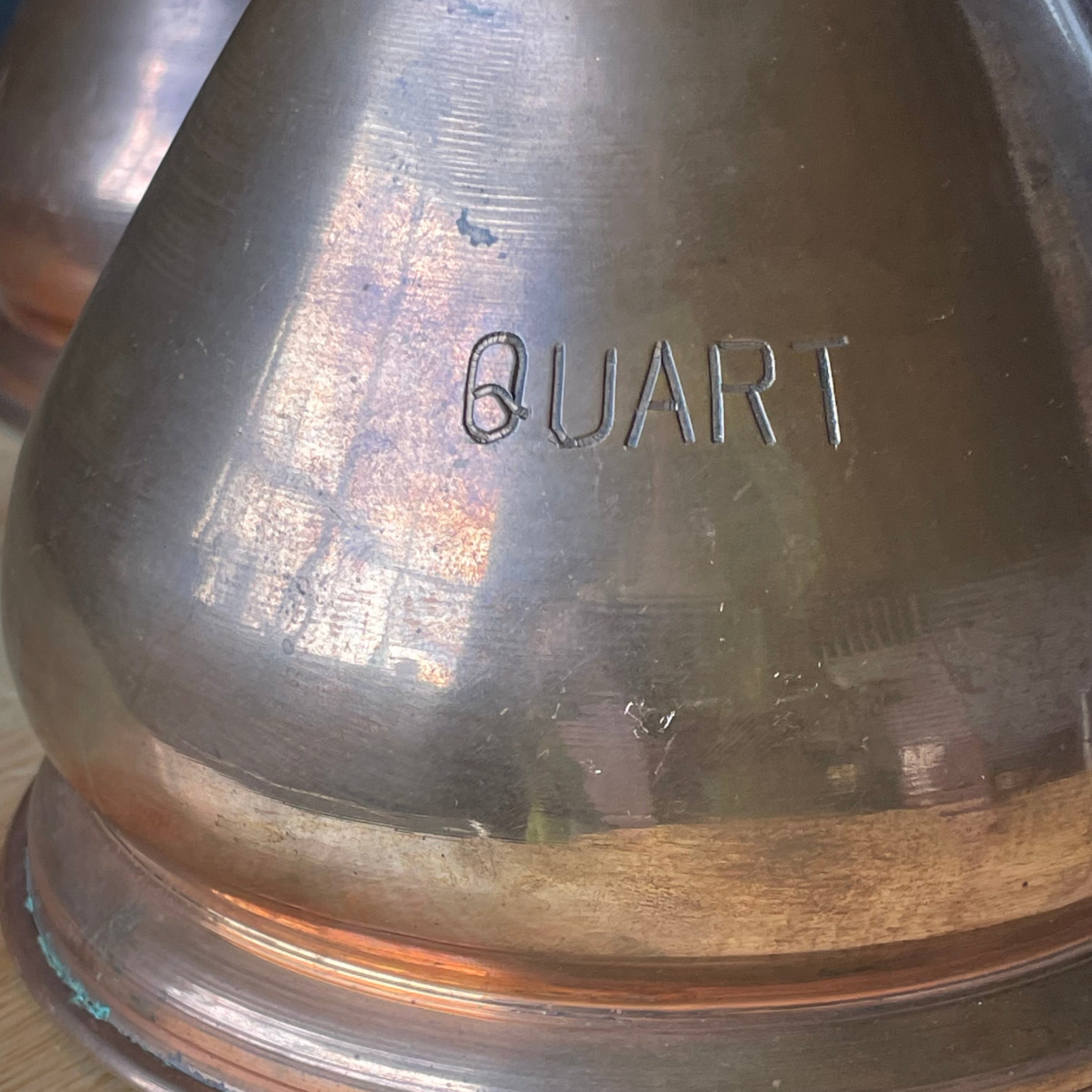 Set of 3 Antique Historical Queen Victoria (VR) Stamped Copper Haystack Measures