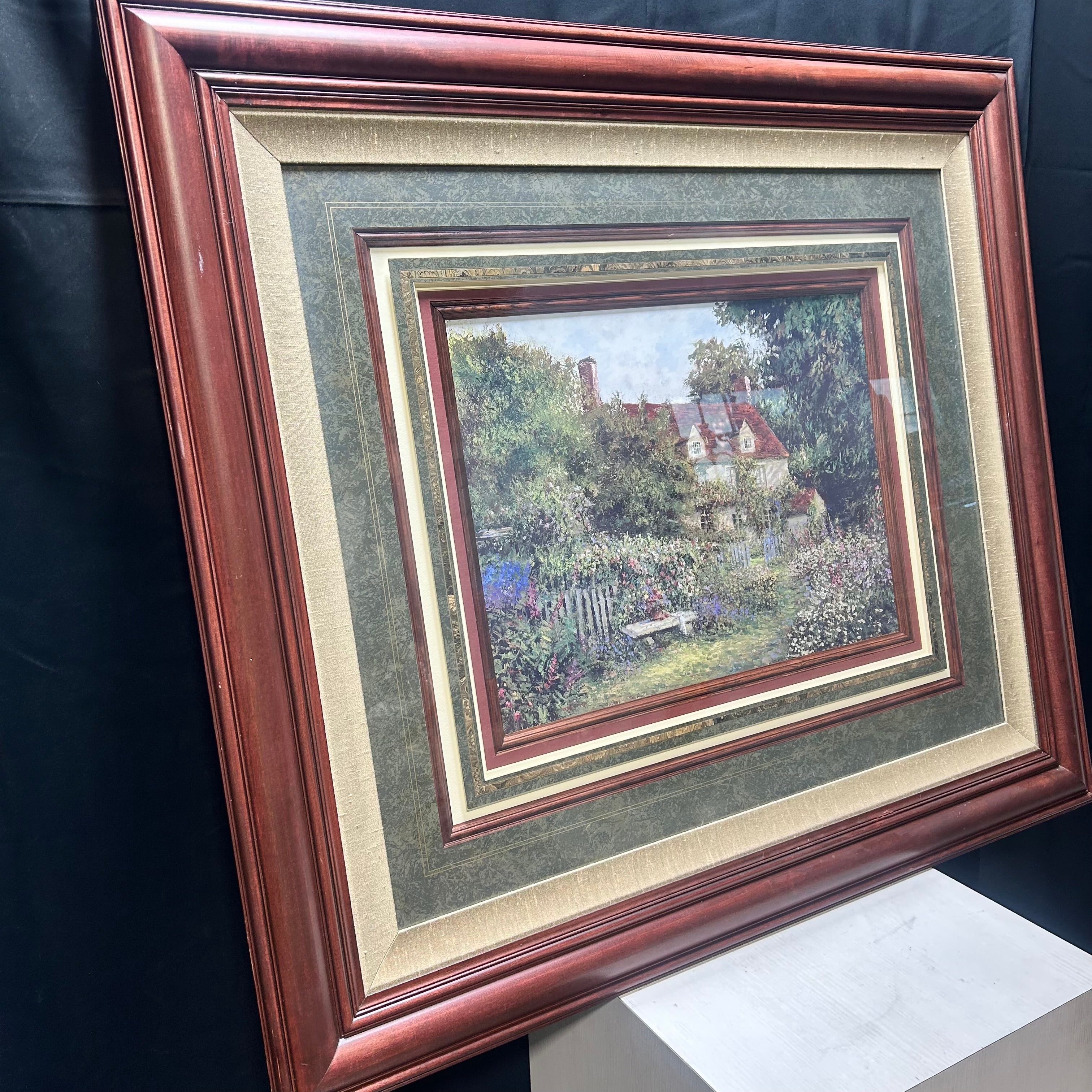 "The Garden Retreat" Beautifully Matted Framed Art Print  49.5"x 43.5"