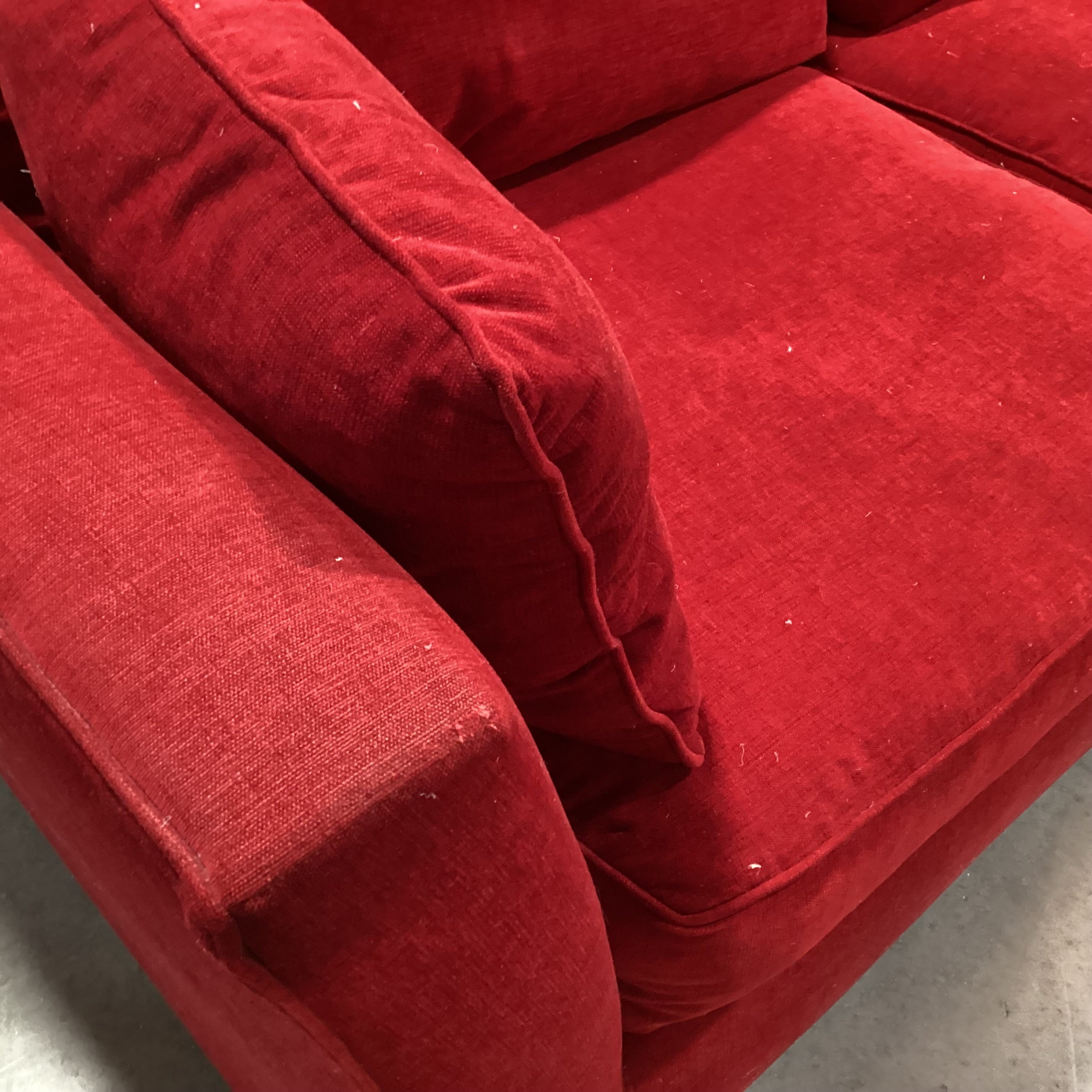 Red Woven & Down Mix Sofa 88"x 41"x 31"