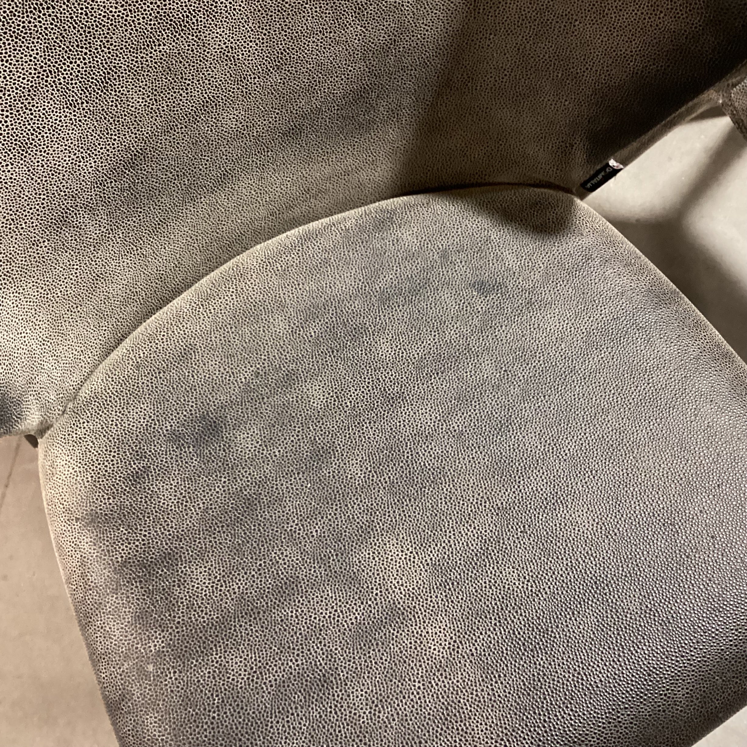 SET of 4 Dom Italia Distressed Grey Shagreen Style Leather Opera Dining Chairs 21"x 20"x 33"