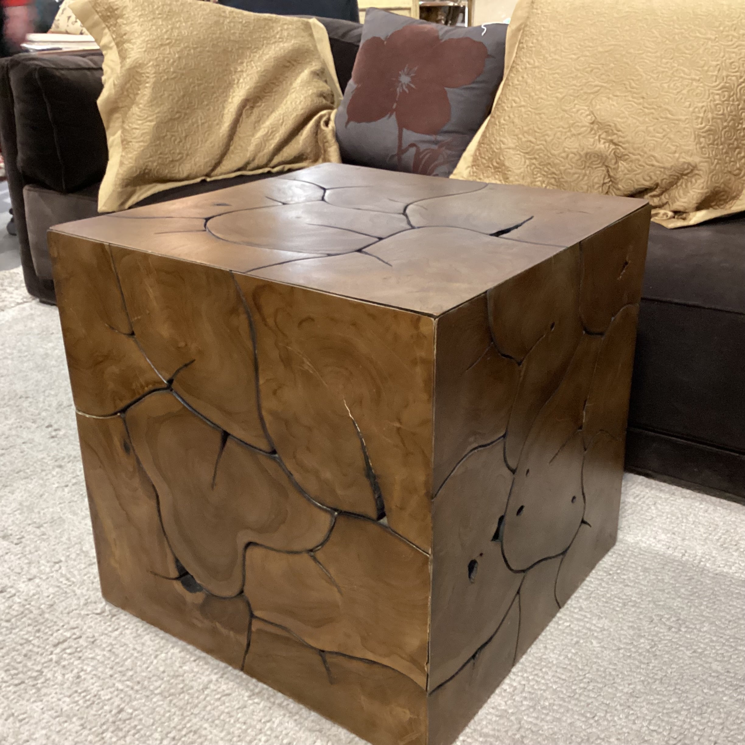 Four Hands Teak Root Tomlin Square Accent Table 22"x 22"x 22"