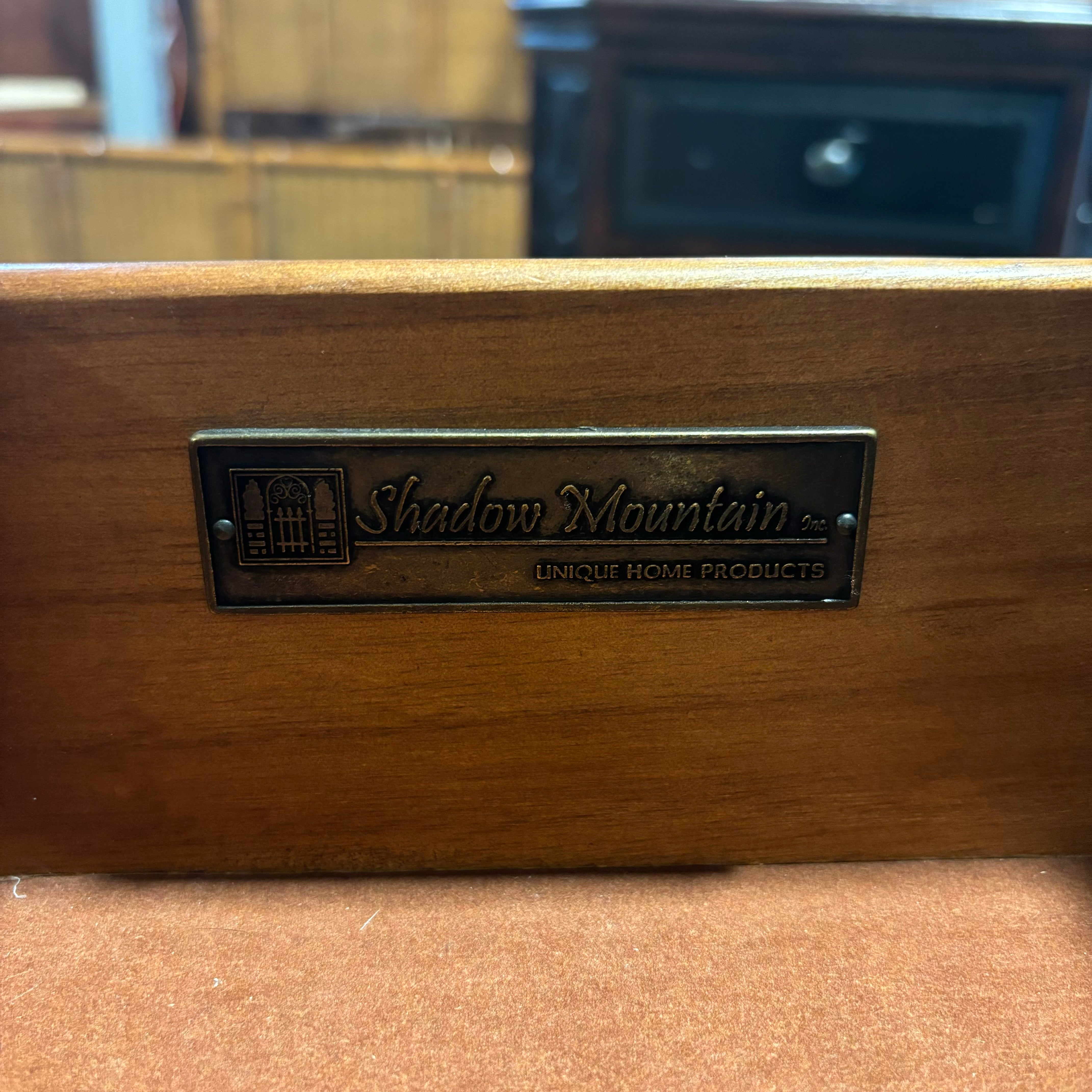 Shadow Mountain Carved Dark Finished Wood with Pine Cone Detail 1 Drawer Nightstand 27"x 19"x 29"