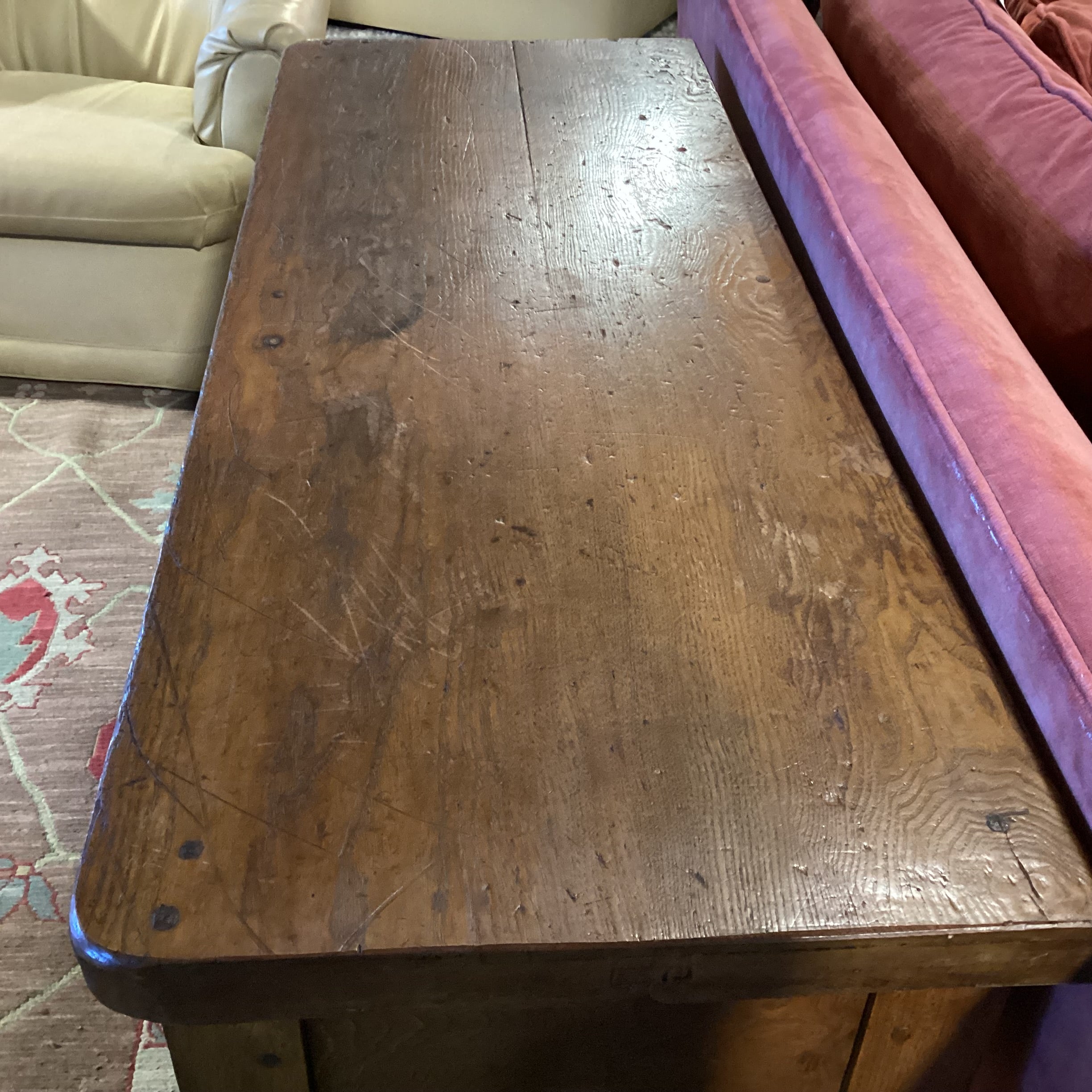 Antique Solid Wood 2 Drawer Console Sofa Table 45.5"x 17.5"x 31.5"