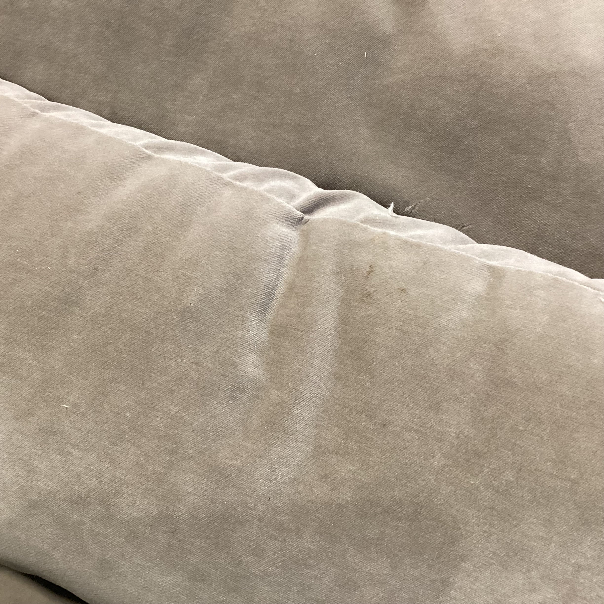 Custom Taupe Velvet Down Sofa 84"x 41"x 34"