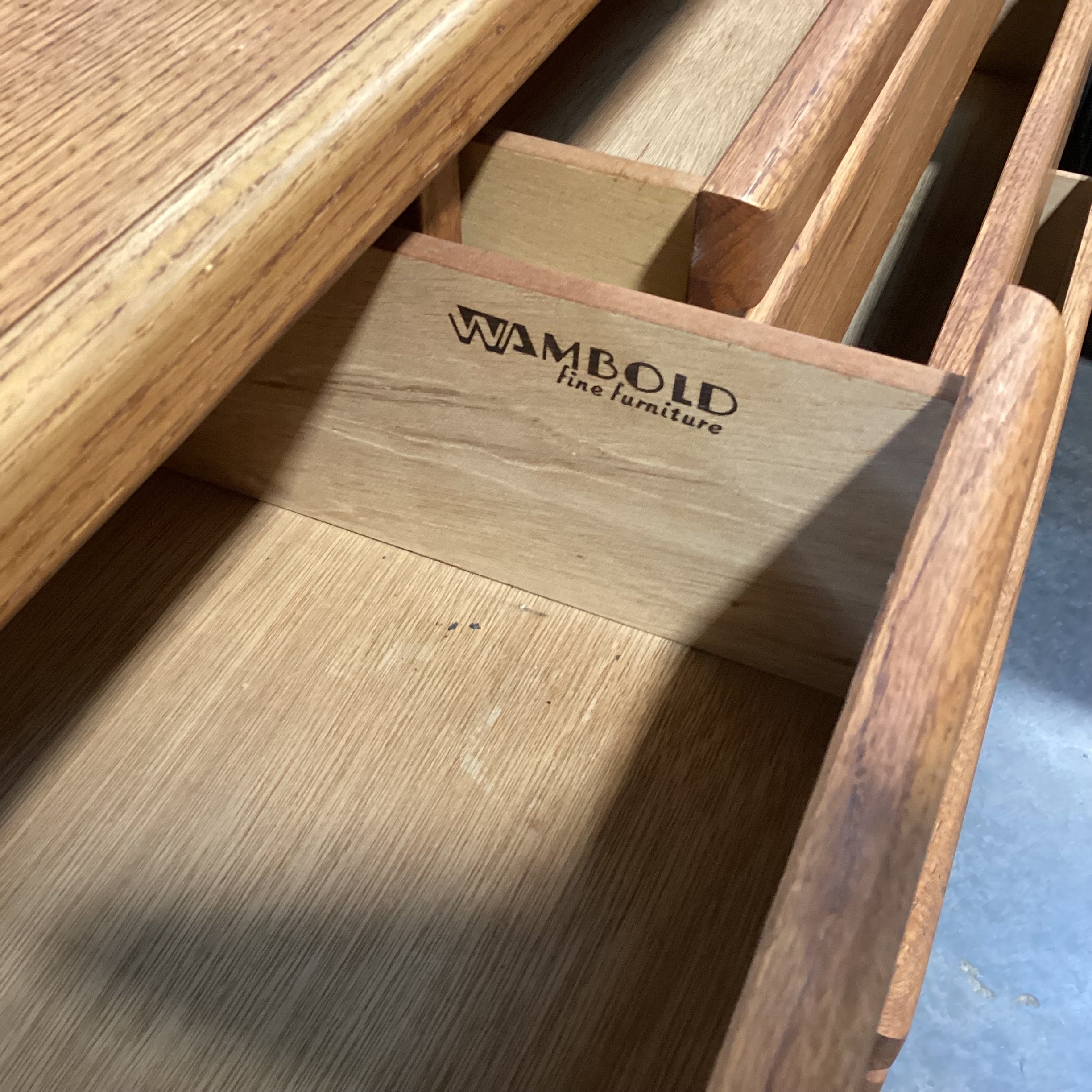 Wambold Furniture Oak & Veneer 6 Drawer Dresser 71.5"x 16"x 30"