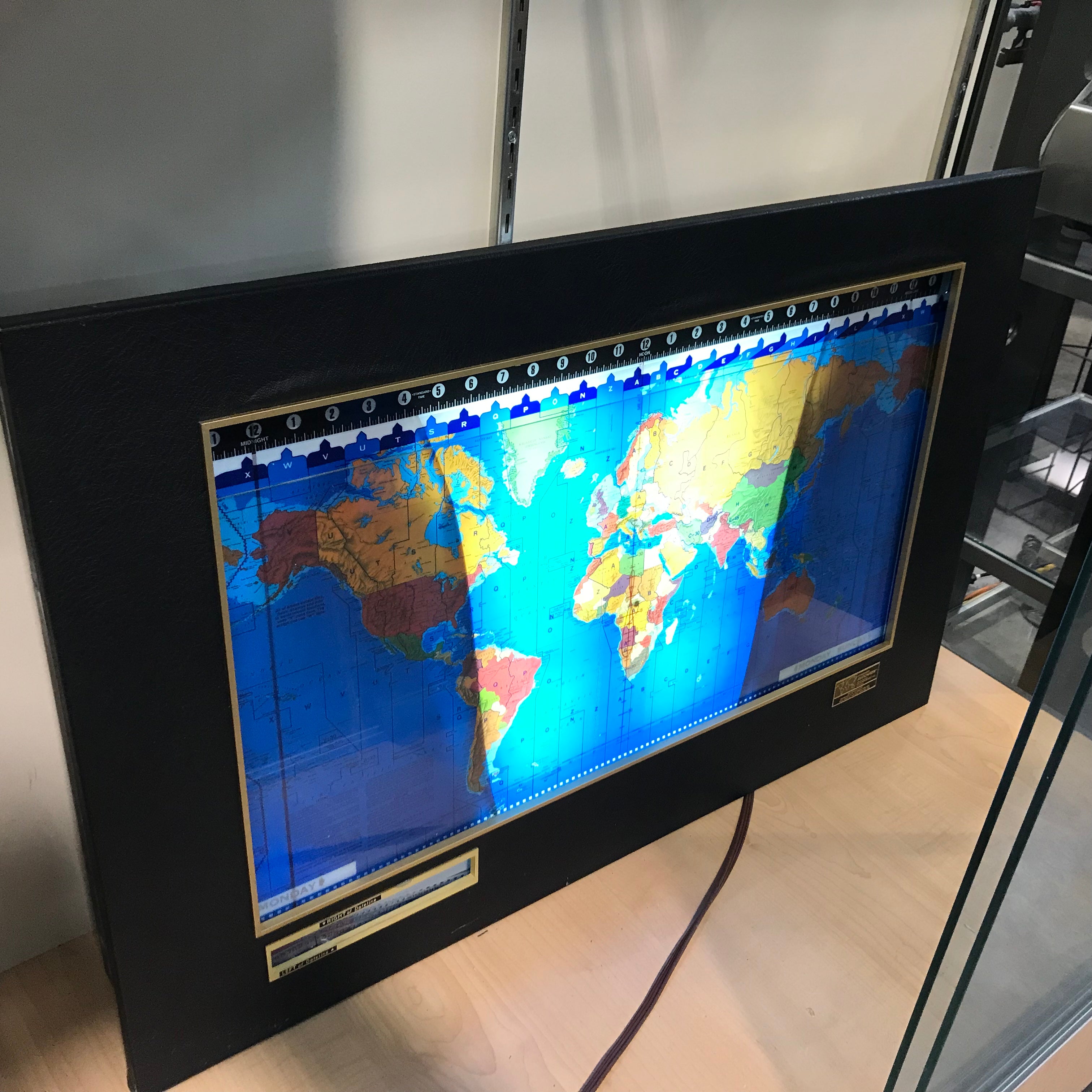 Geochorn Standard Black Bordered Design Geochron Global Time Indicator 34"x 22.5"x 5"