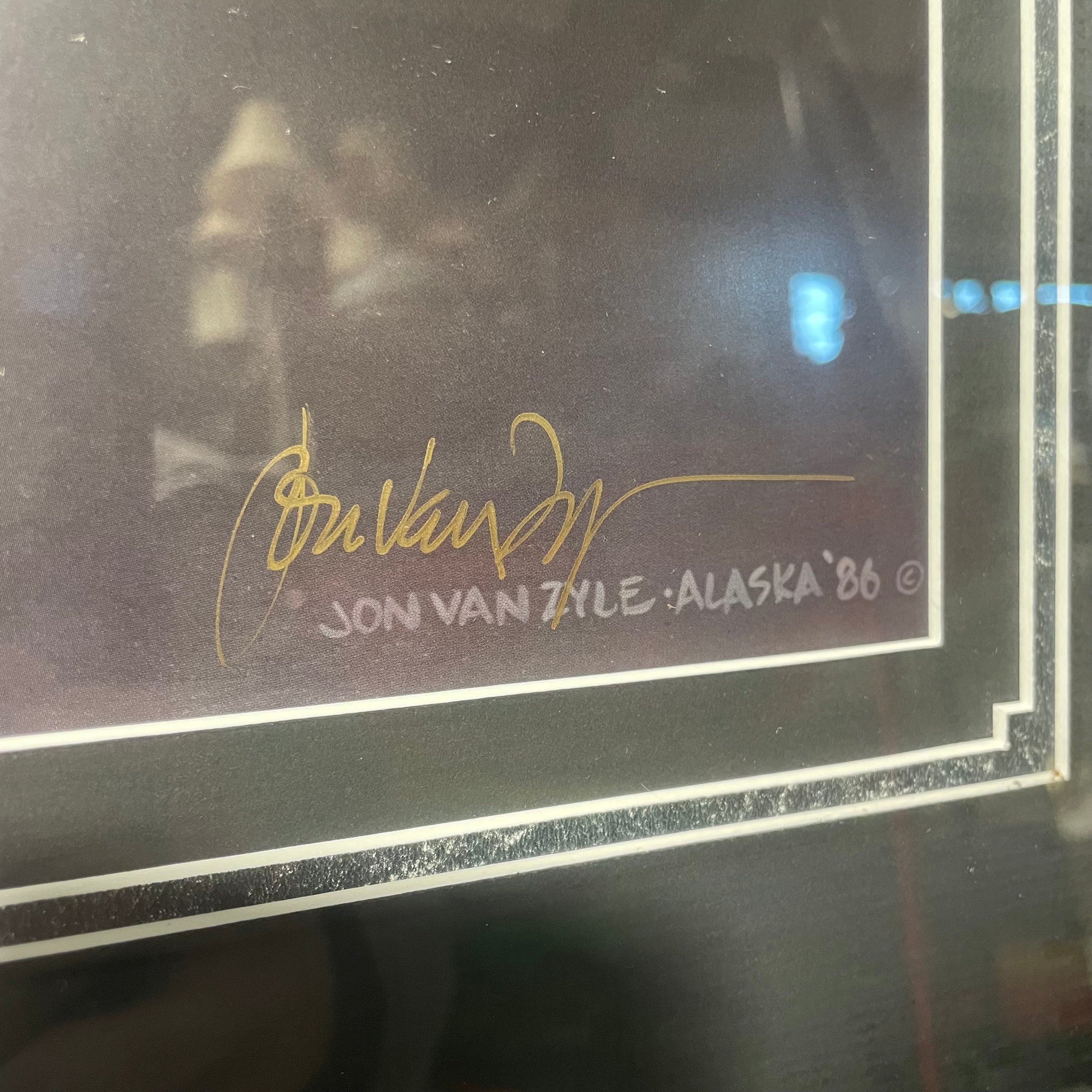 Jon Van Zyle Signed "Better To See You With My Dear, 1986" Wolf Print In A Black Frame 28" x 18"