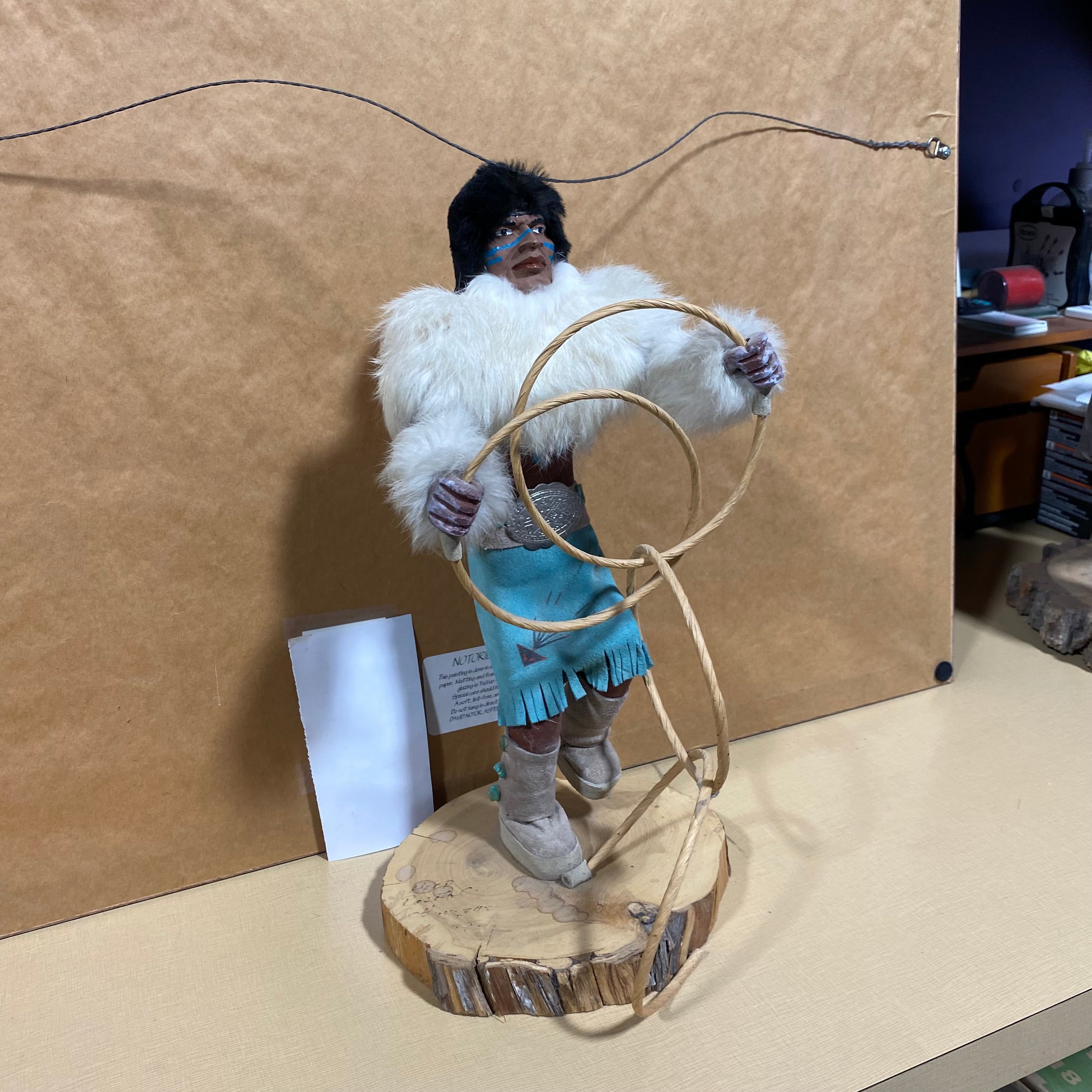 Vintage Large Signed Hoop Dancer Kochina Doll 16"x 8"