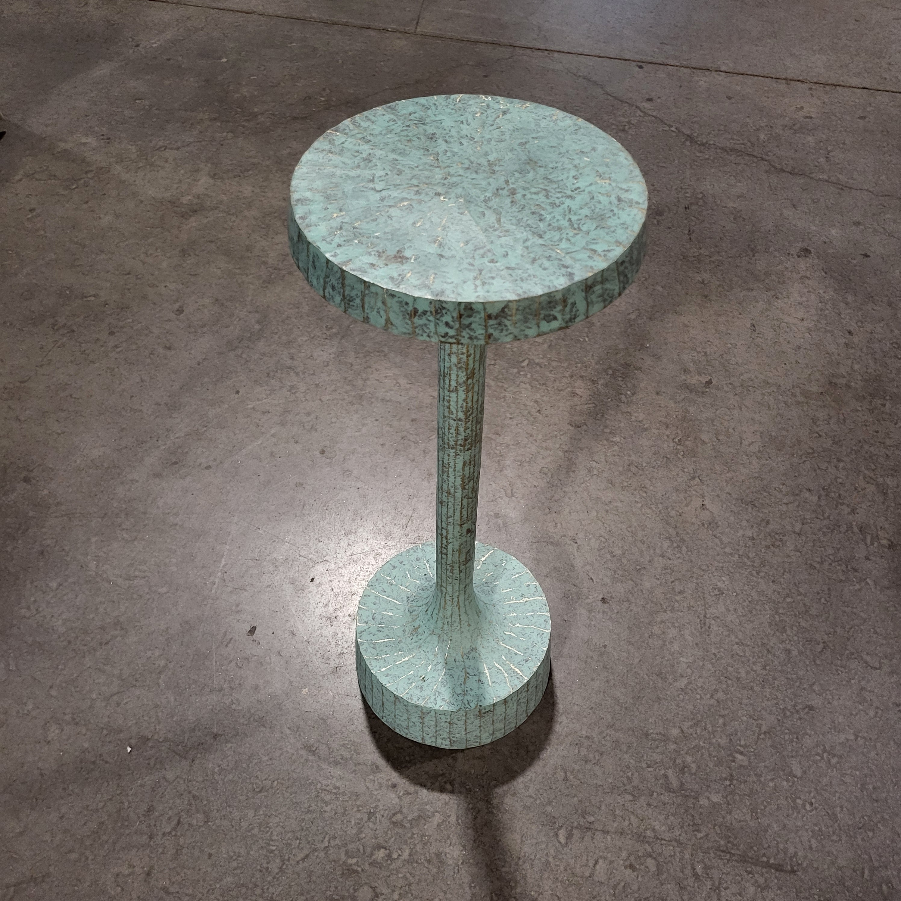 CB2 Turquoise Vermut Metal Pillar Accent Table 9" Diameter x 24.5"