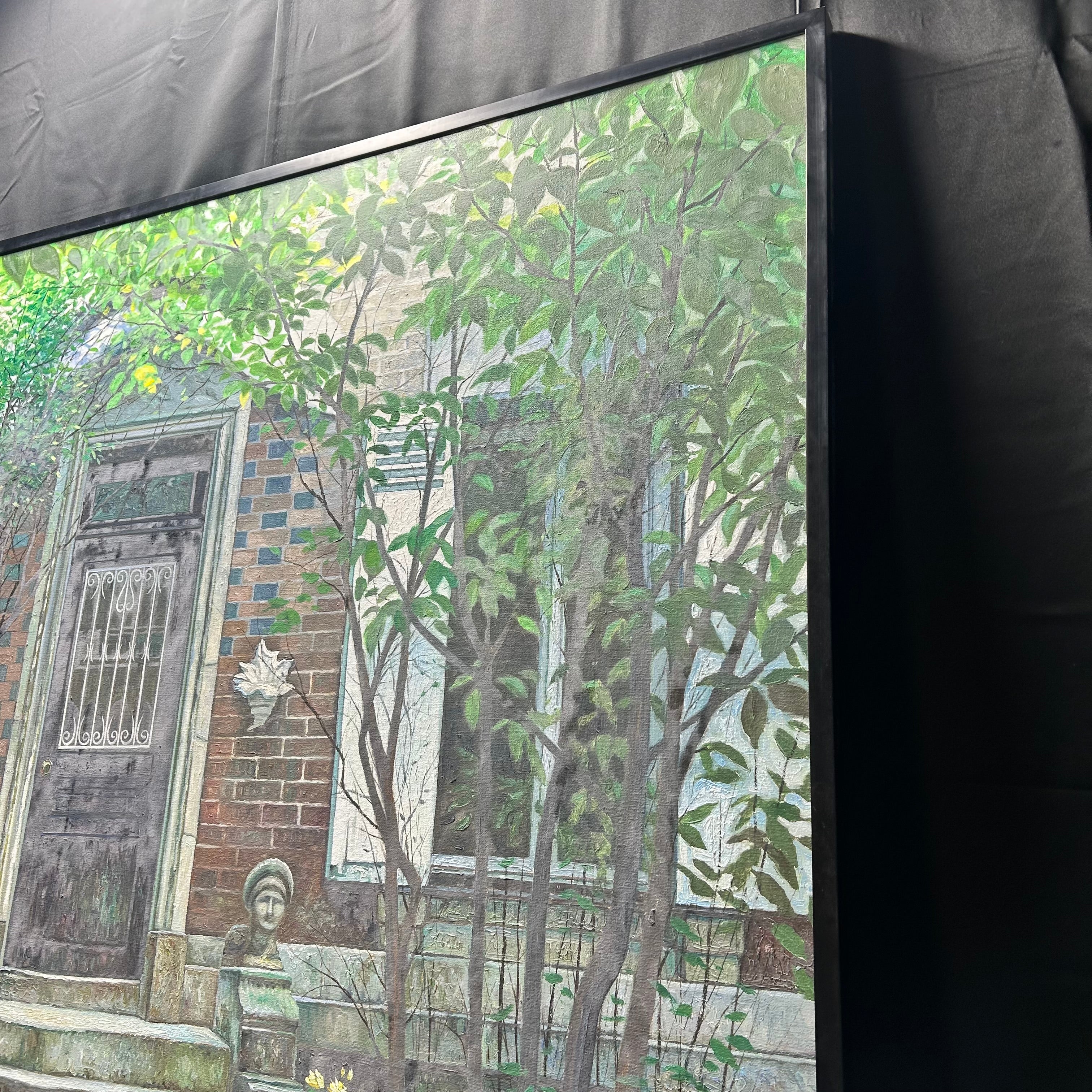 Hing Biu Original Oil On Canvas "Facade" 53"x 64.5"
