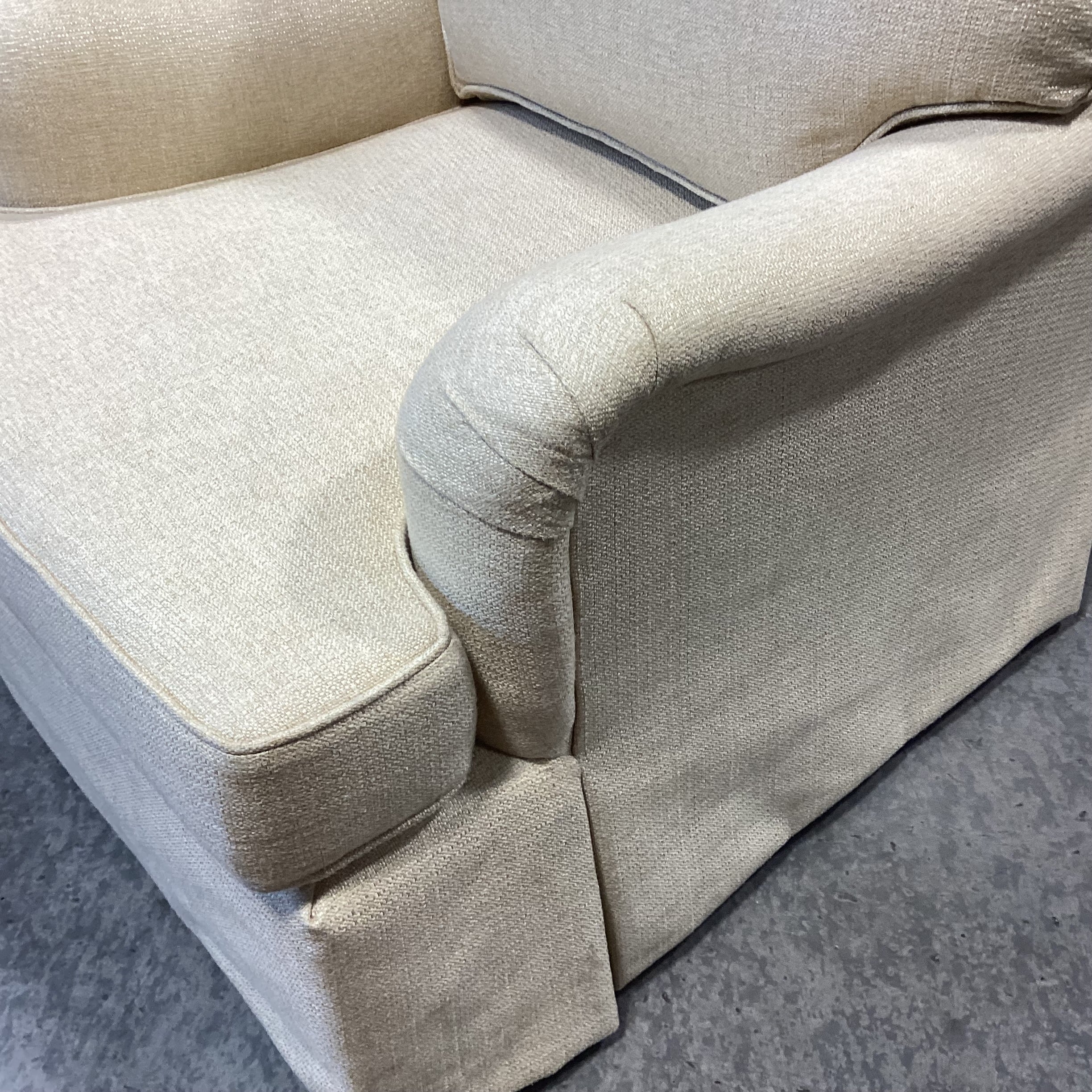 Custom Golden Cream Woven Chair 35"x 41"x 31"