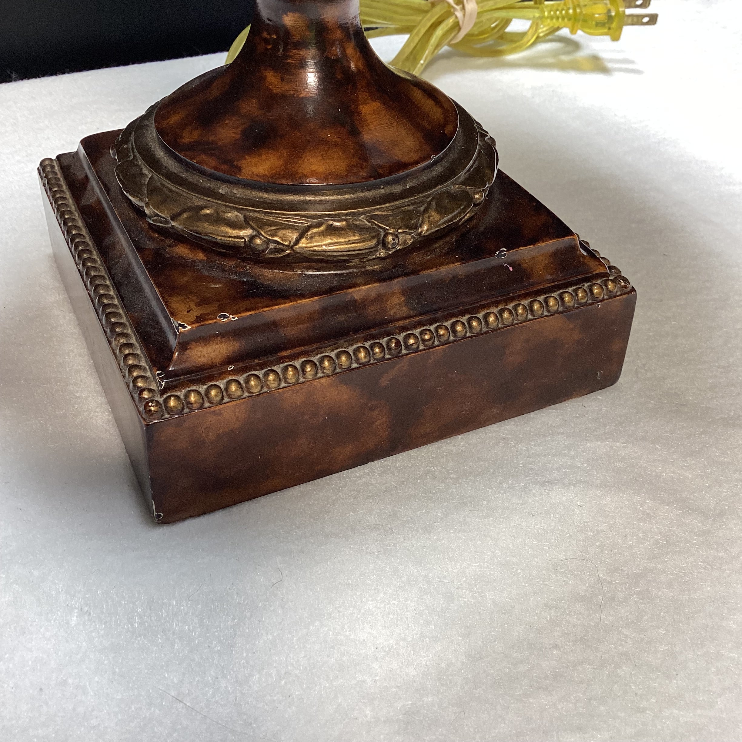 Tortoise Shell Urn Shaped Table Lamp With Shade 14" x 27" x 5 1/4"