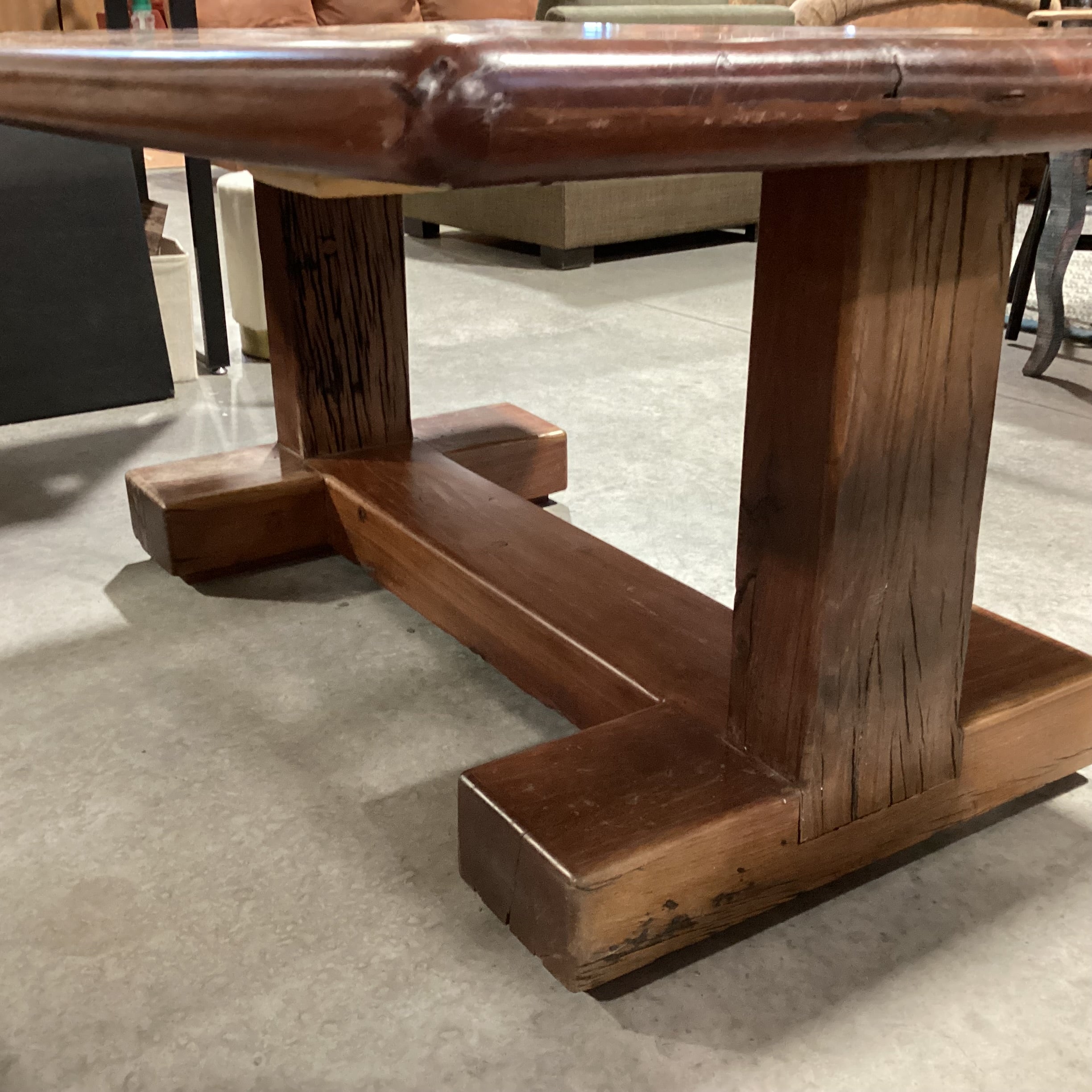 Vintage Solid Wood with Peg Knotching & Trestle Dining Table 72"x 48"x 30"