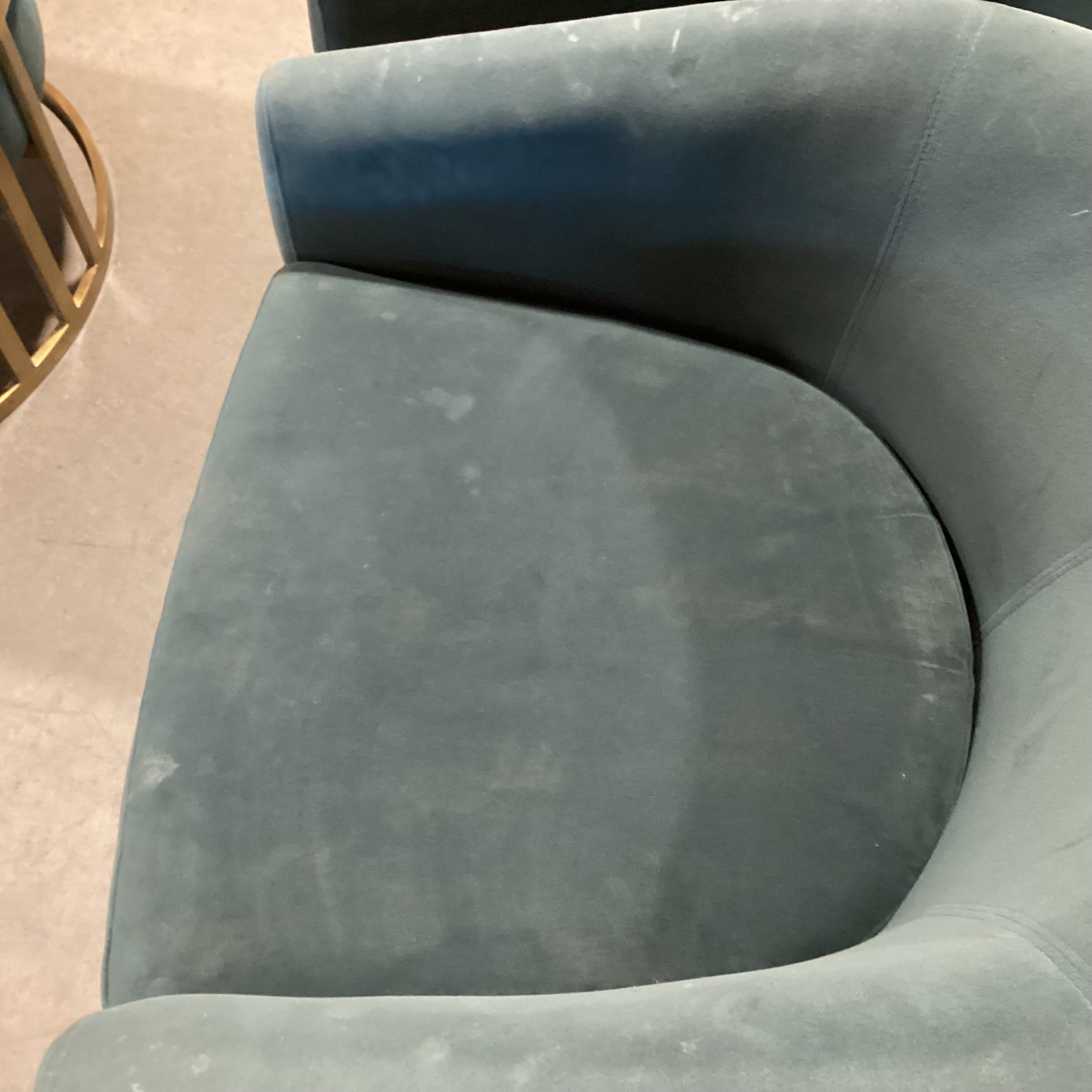 Four Hands Corbin Green Velvet & Gold Metal Modern Chair 28"x 28"x 26"