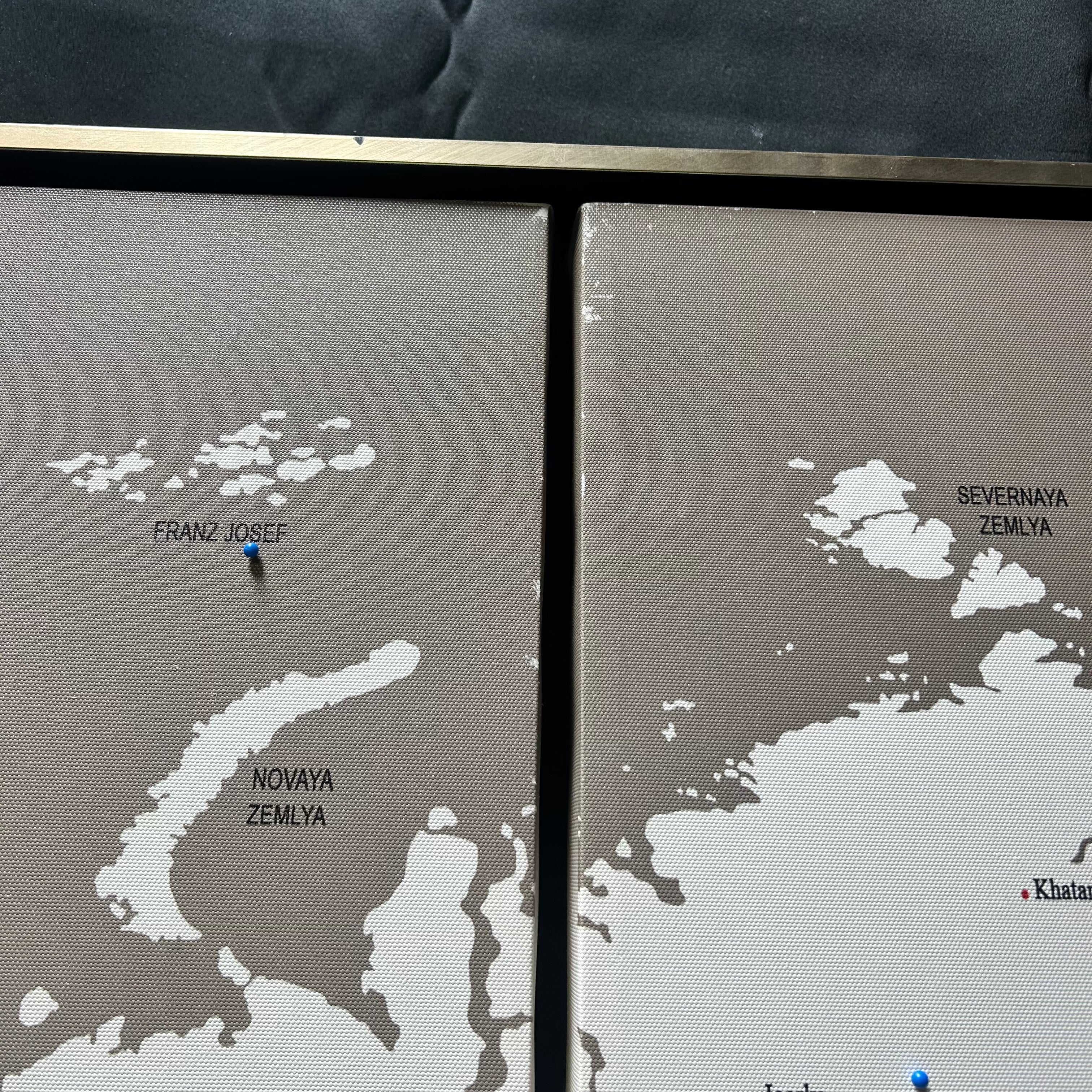 Large Segmented Push Pin Wold Map 68"x 46"
