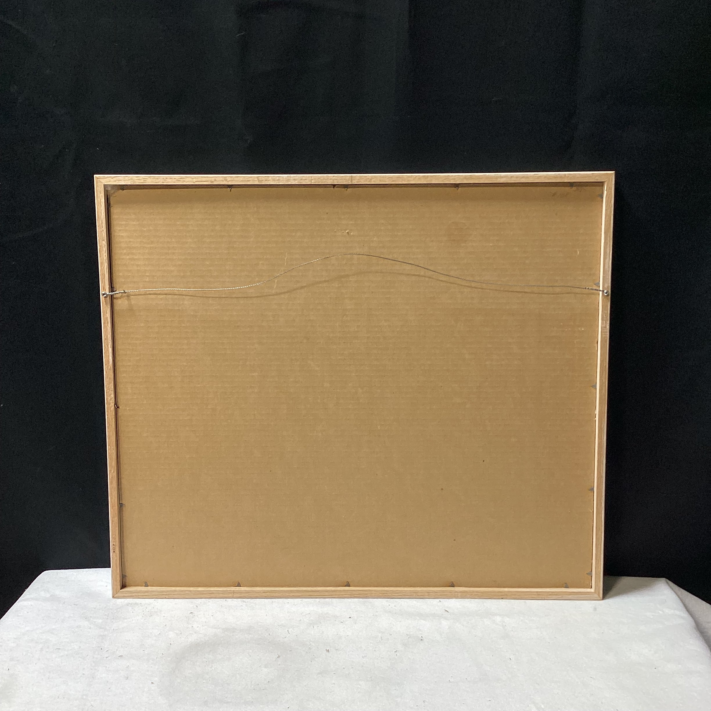 Jodi Jensen Signed "Pick of the Day" Print In Light Wood Frame 27" x 23"