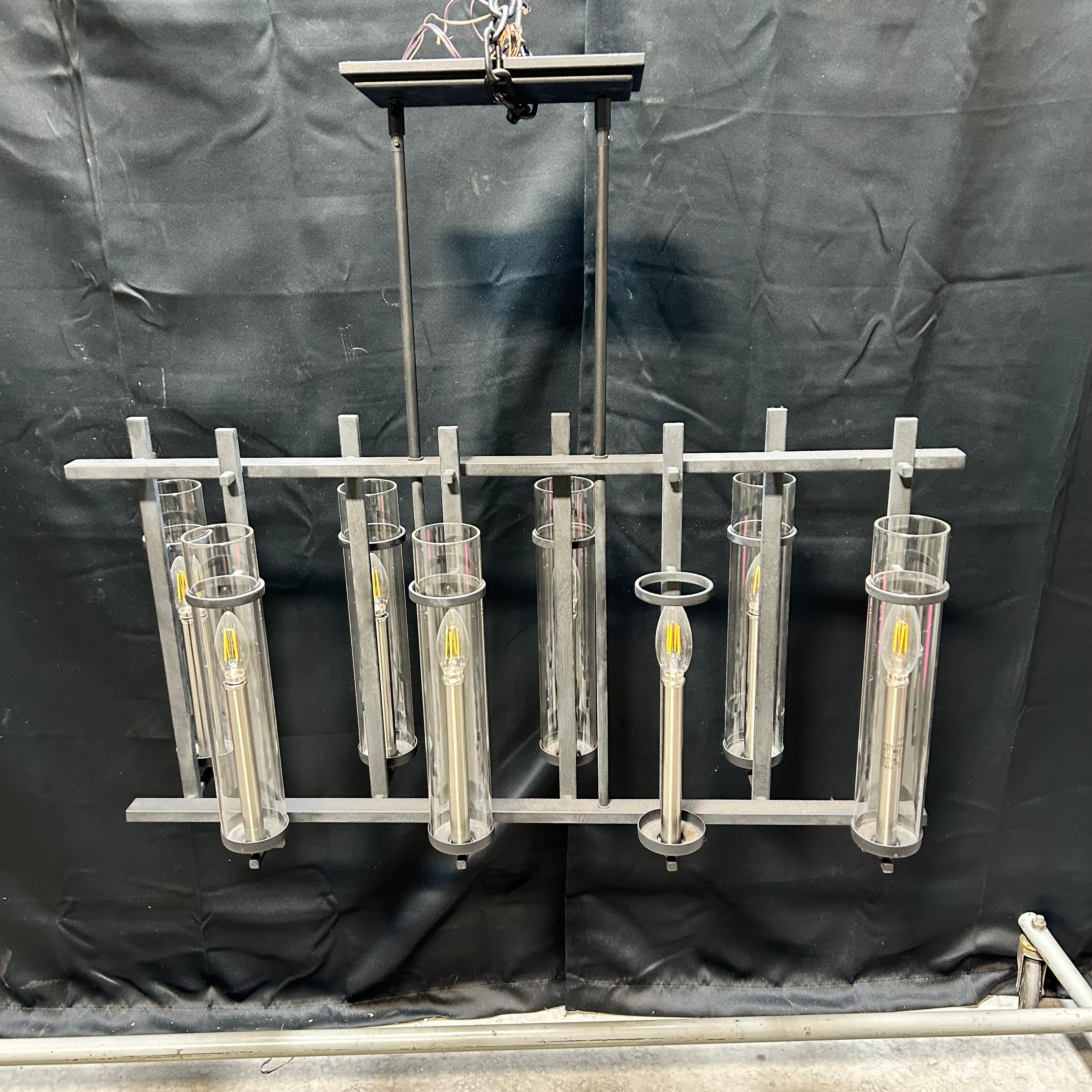 Iron Island 8 Light Chandelier  38"x 10"x 34"