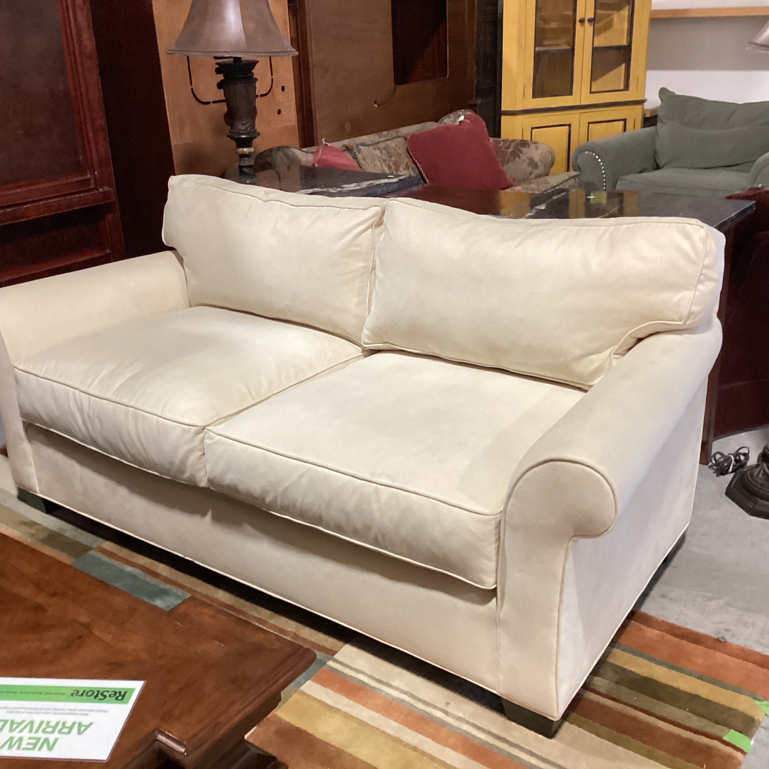 Richter Furniture Cream Ultra Suede Sofa 78"x 38"x 34"