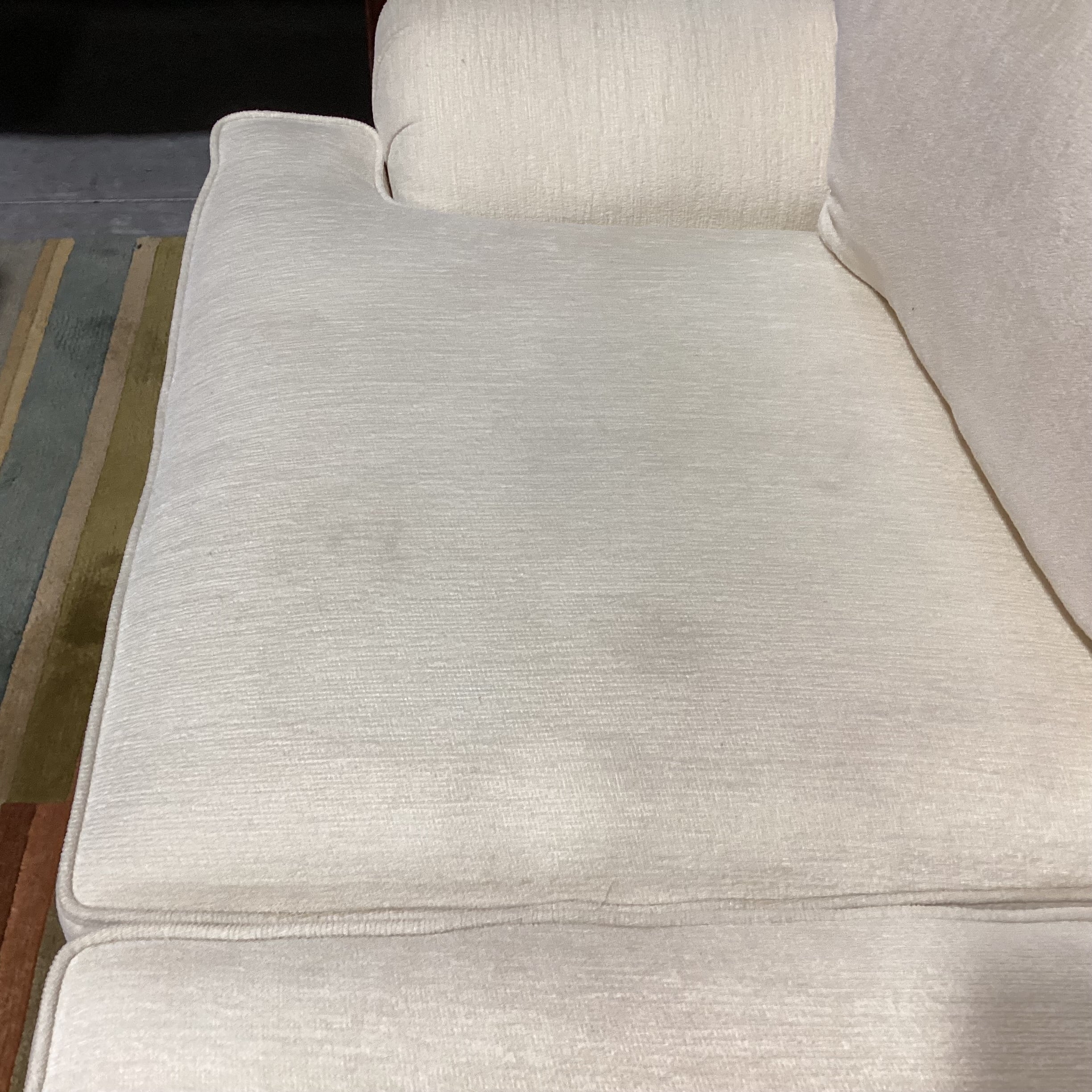 Cream Chenille Woven 4 Piece with Ottoman Sectional 107"x 107"x 41"x 31"