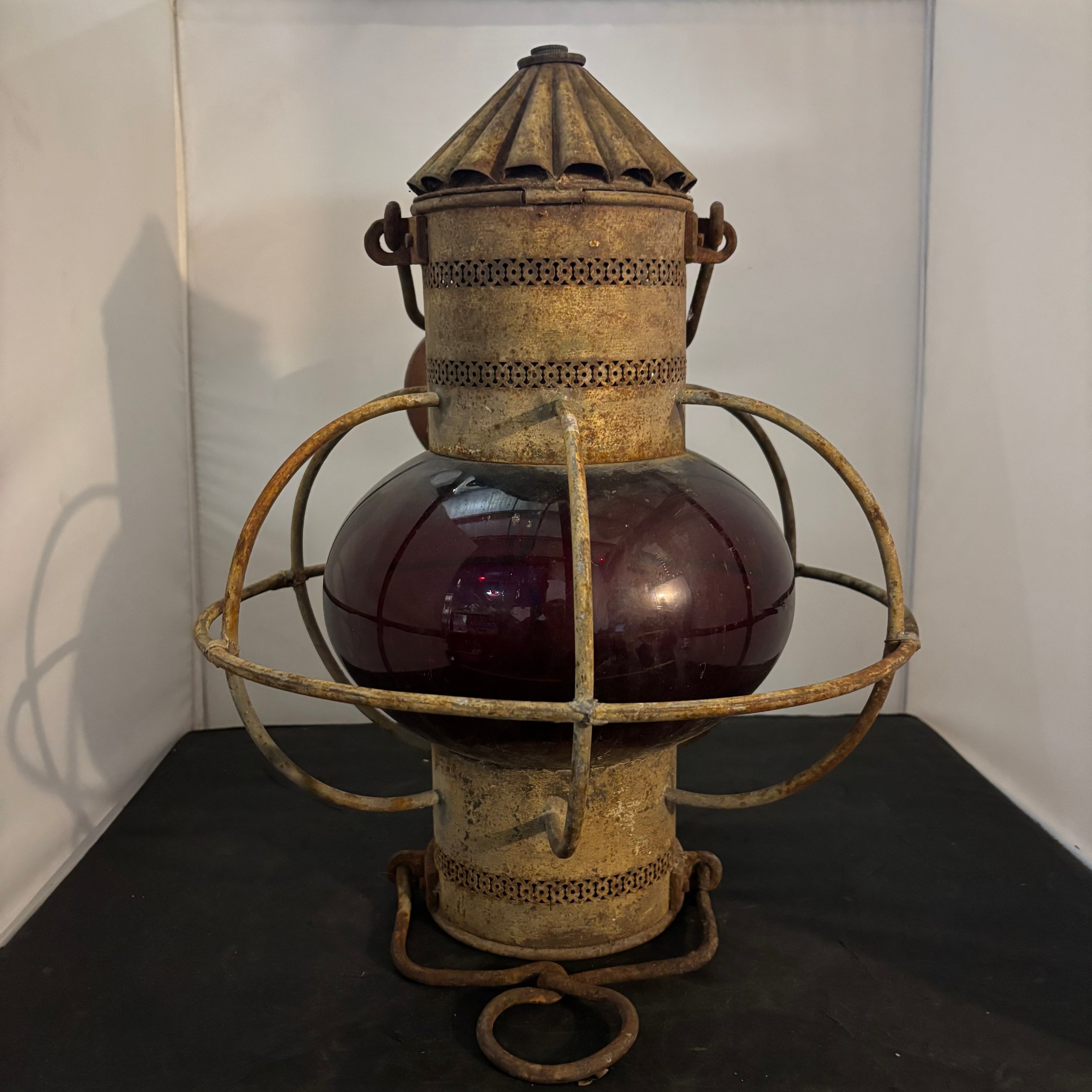 Vintage Red Onion Ships Lantern, 14" x 18"