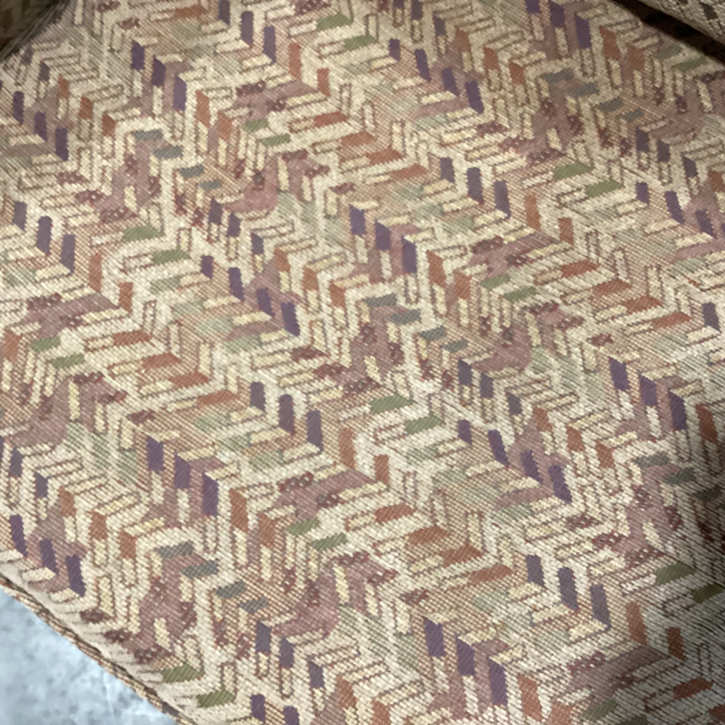 Tan Purple Olive Multi Design With Ottoman Swivel Chair 37"x 37"x 35"