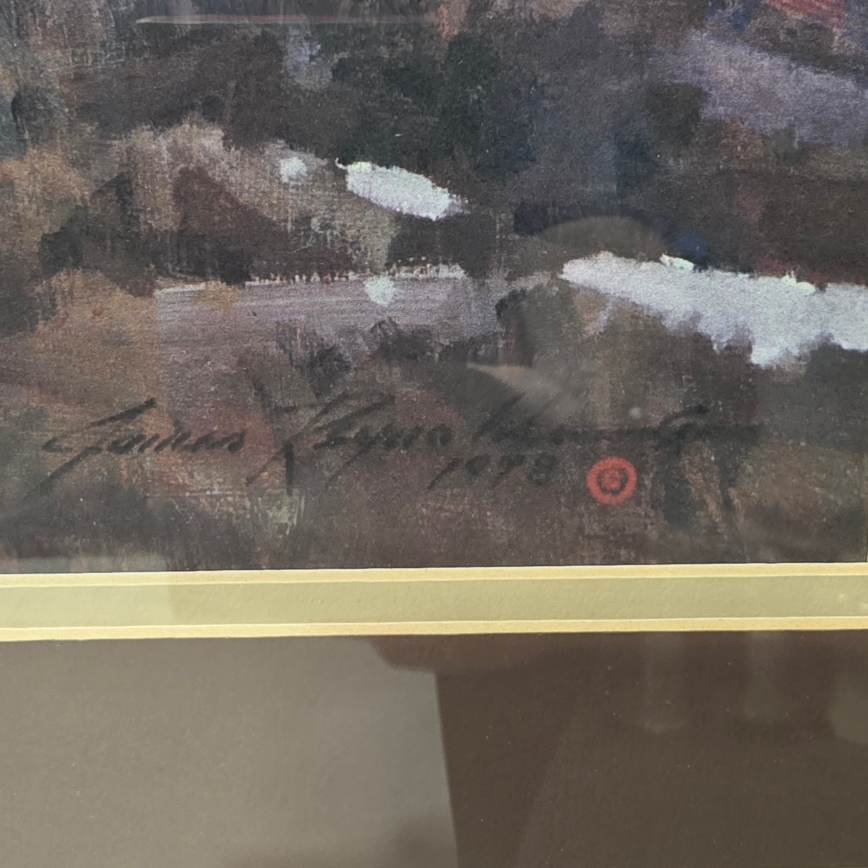 James Reynolds Lithograph "Waiting it Out" 33"x25"